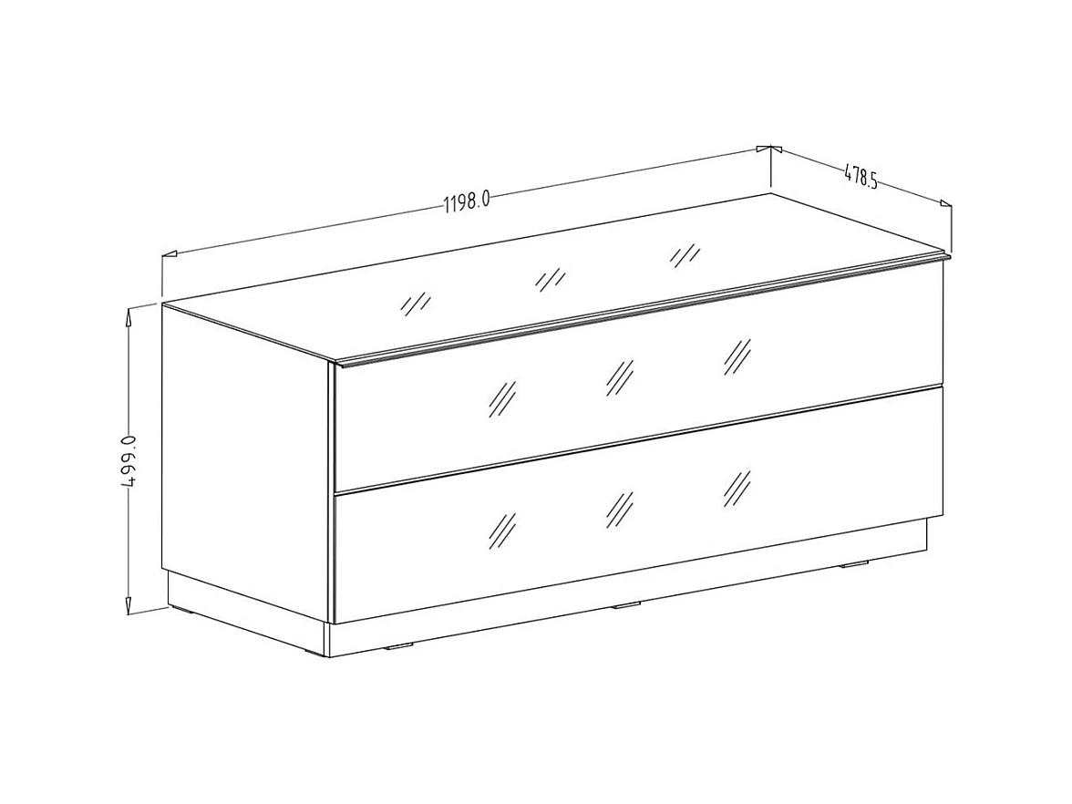 Mobile TV 120cm collezione ZANTE con 1 porta. Colore nero e grigio lucido.