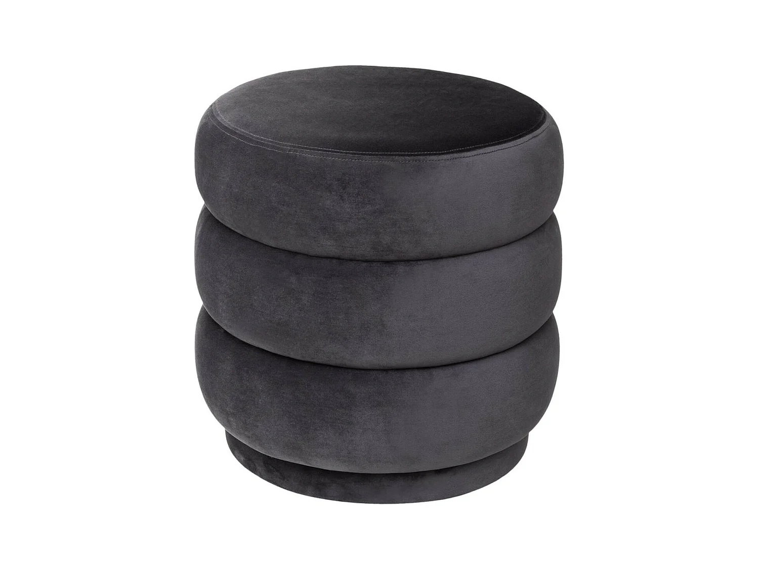 Pouf Velours Design "Sinan" 40cm Gris