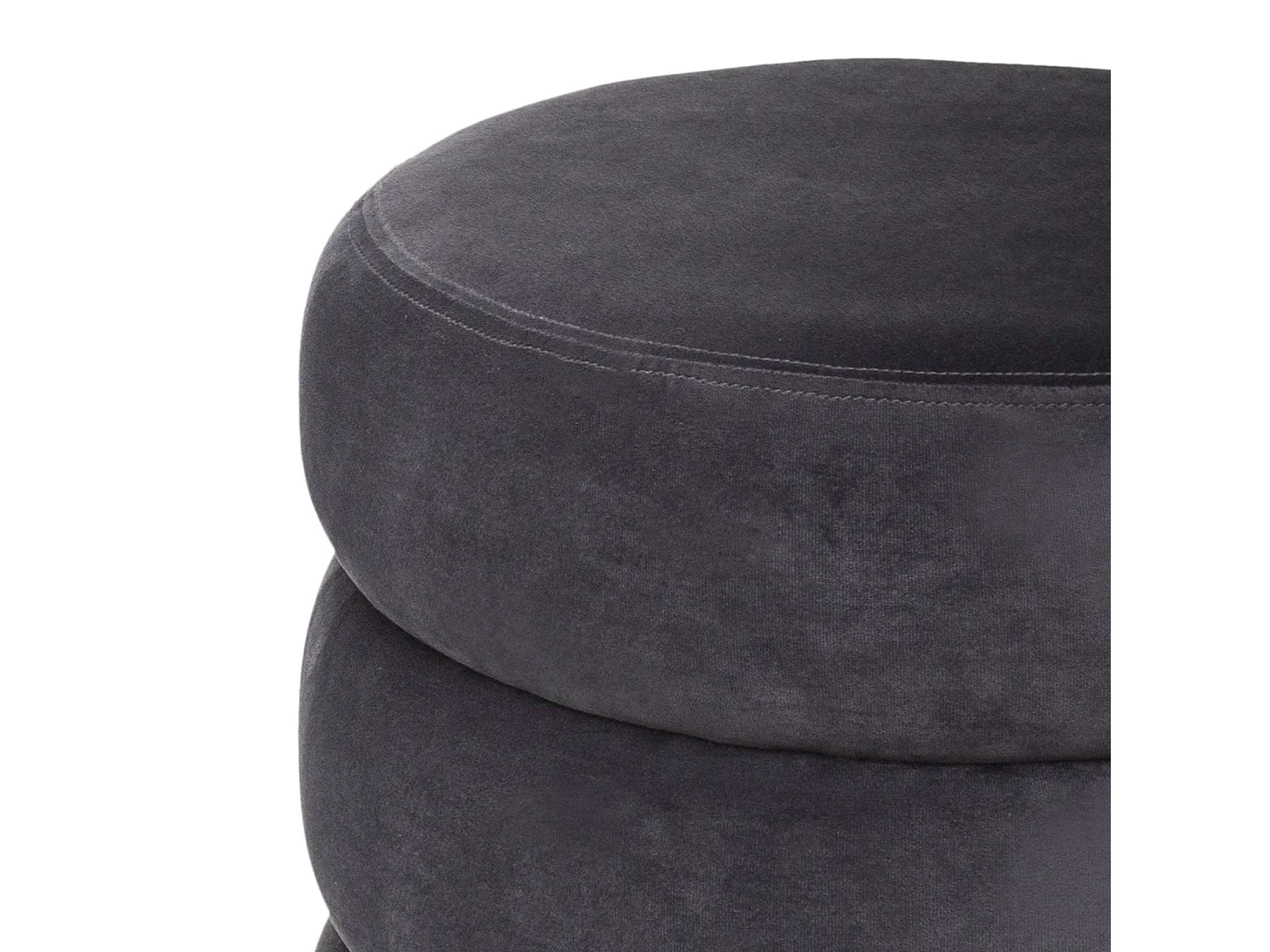 Pouf Velours Design "Sinan" 40cm Gris