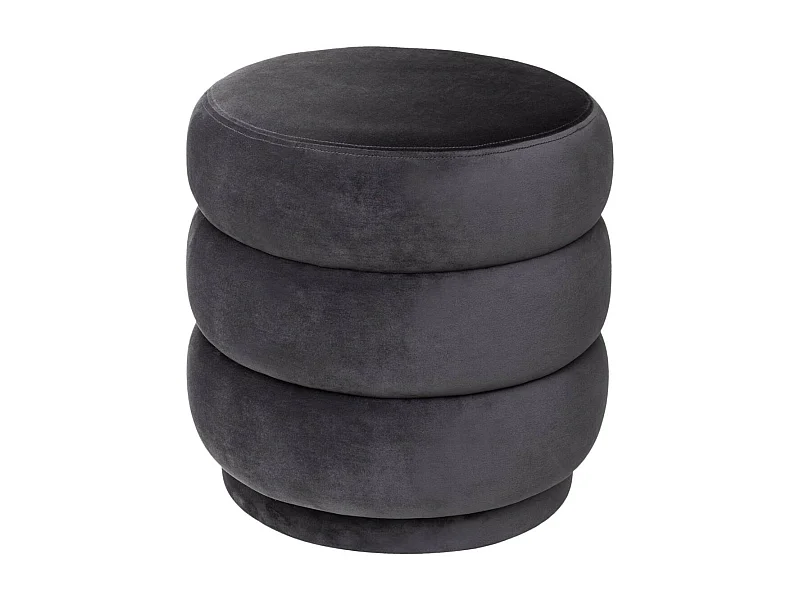 Pouf Velours Design "Sinan" 40cm Gris