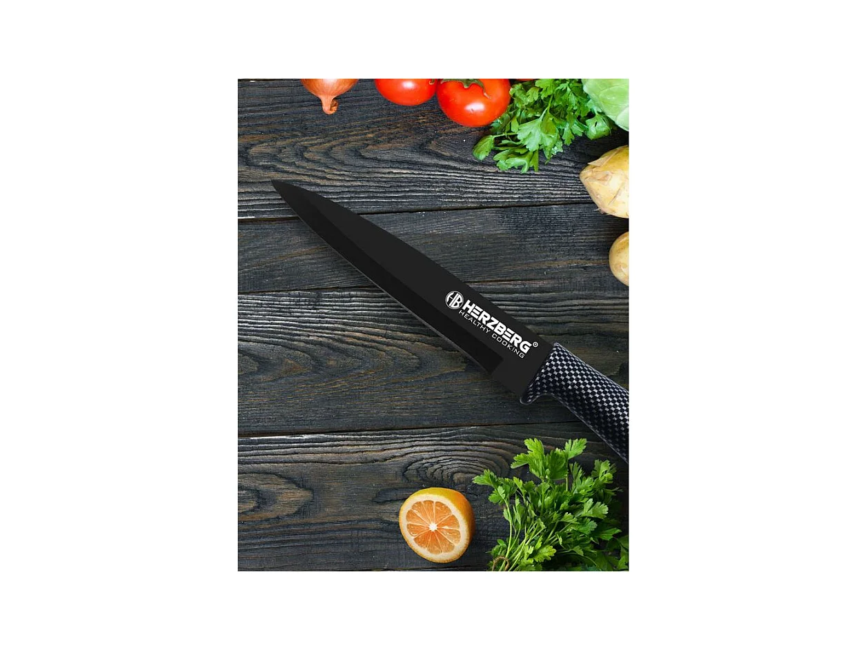 Ensemble de 8 couteaux avec support en acrylique - Carbone