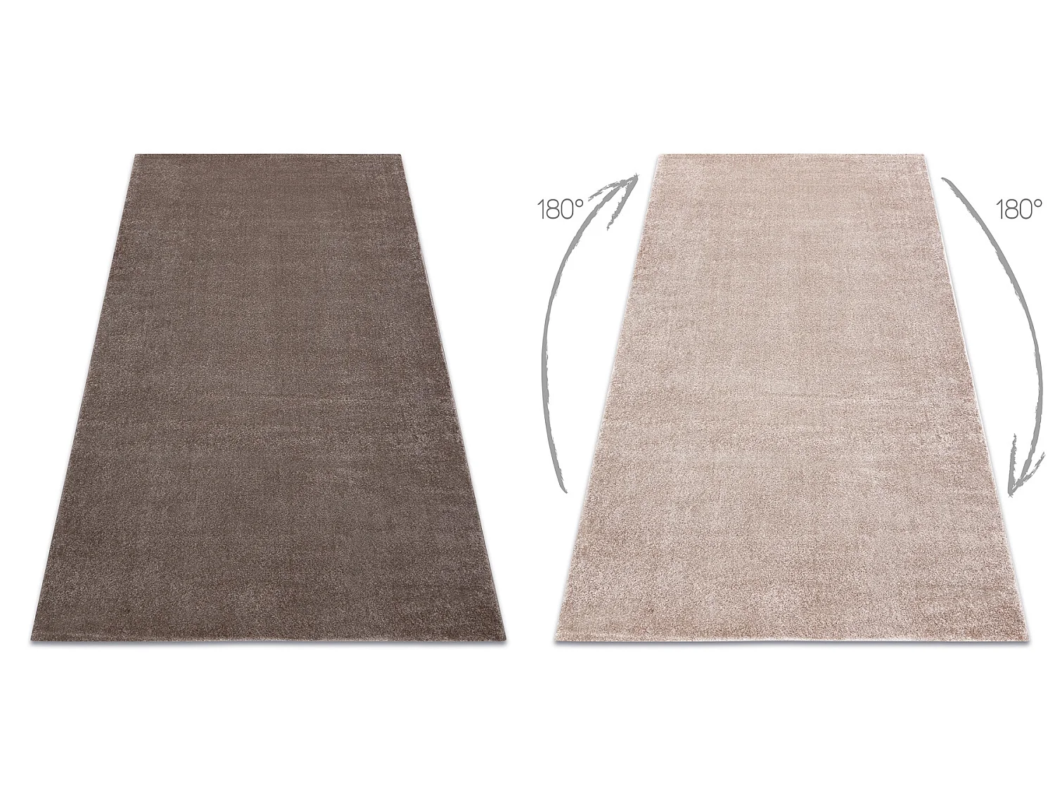 Tapis SOFT 2485 T70 55 plaine couleur unie beige foncé 80x150 cm