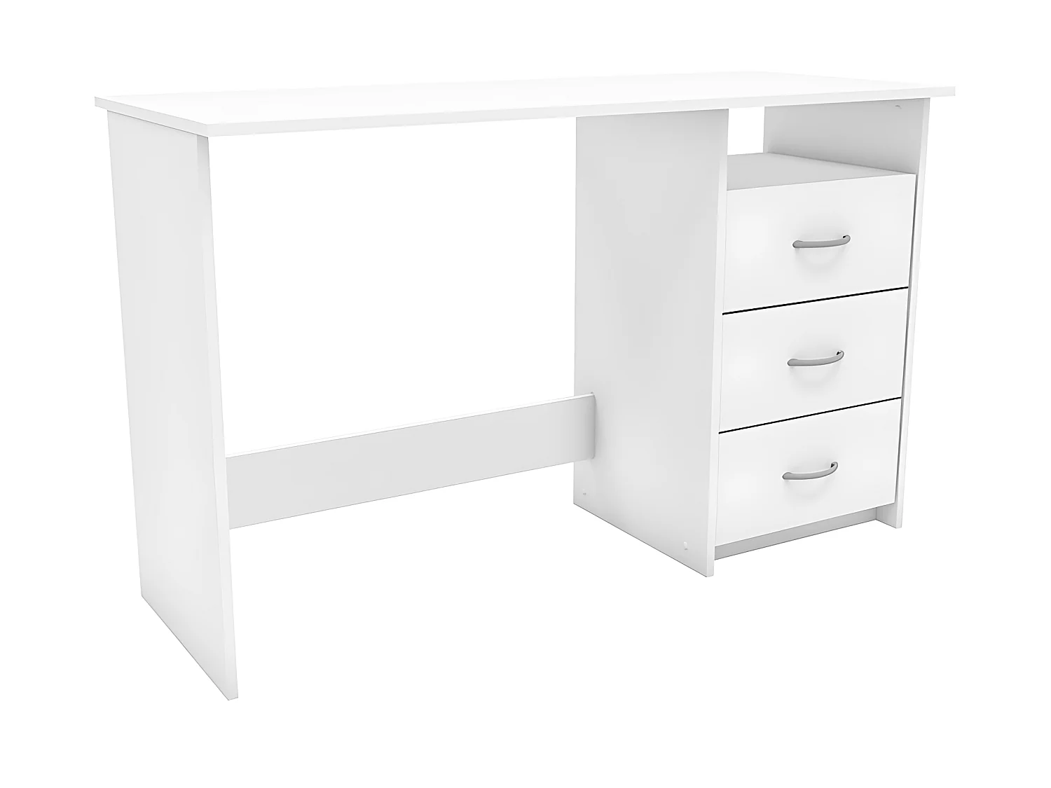 Mesa de escritório Aristote com 3 gavetas e armazenamento em branco