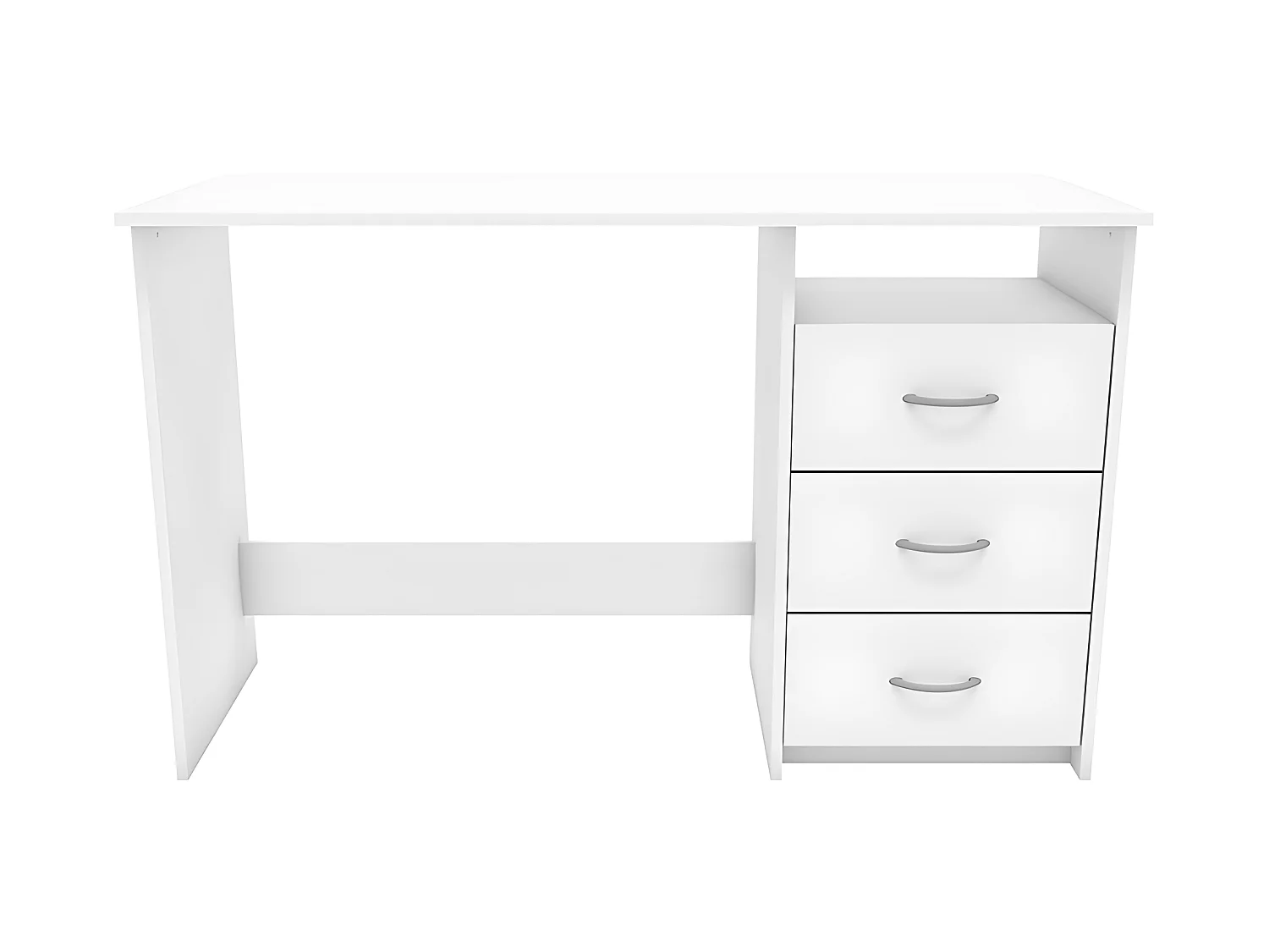 Mesa de escritório Aristote com 3 gavetas e armazenamento em branco