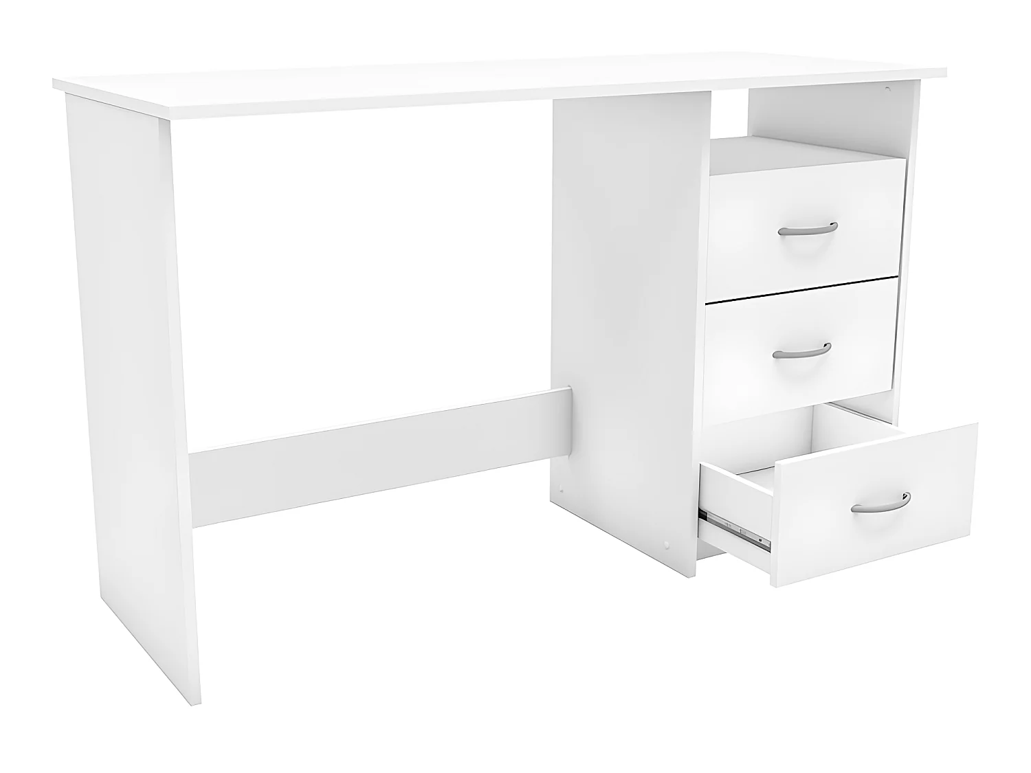 Escritorio Aristote de 3 cajones blanco con almacenamiento