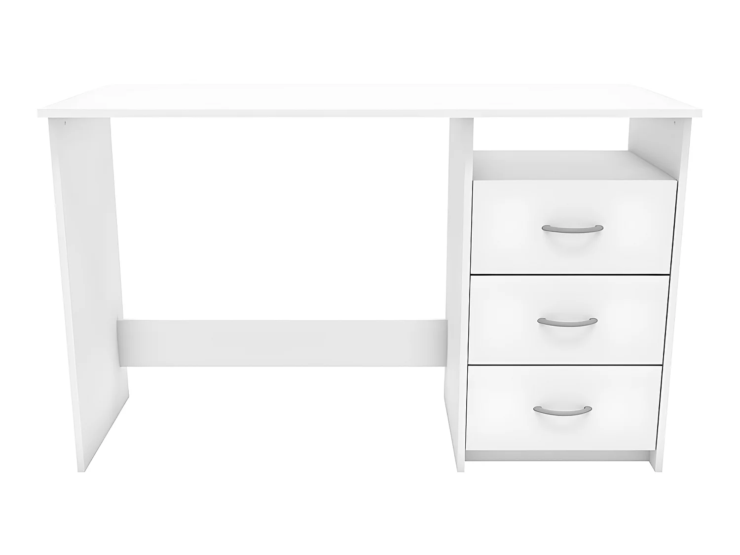 Escritorio Aristote de 3 cajones blanco con almacenamiento