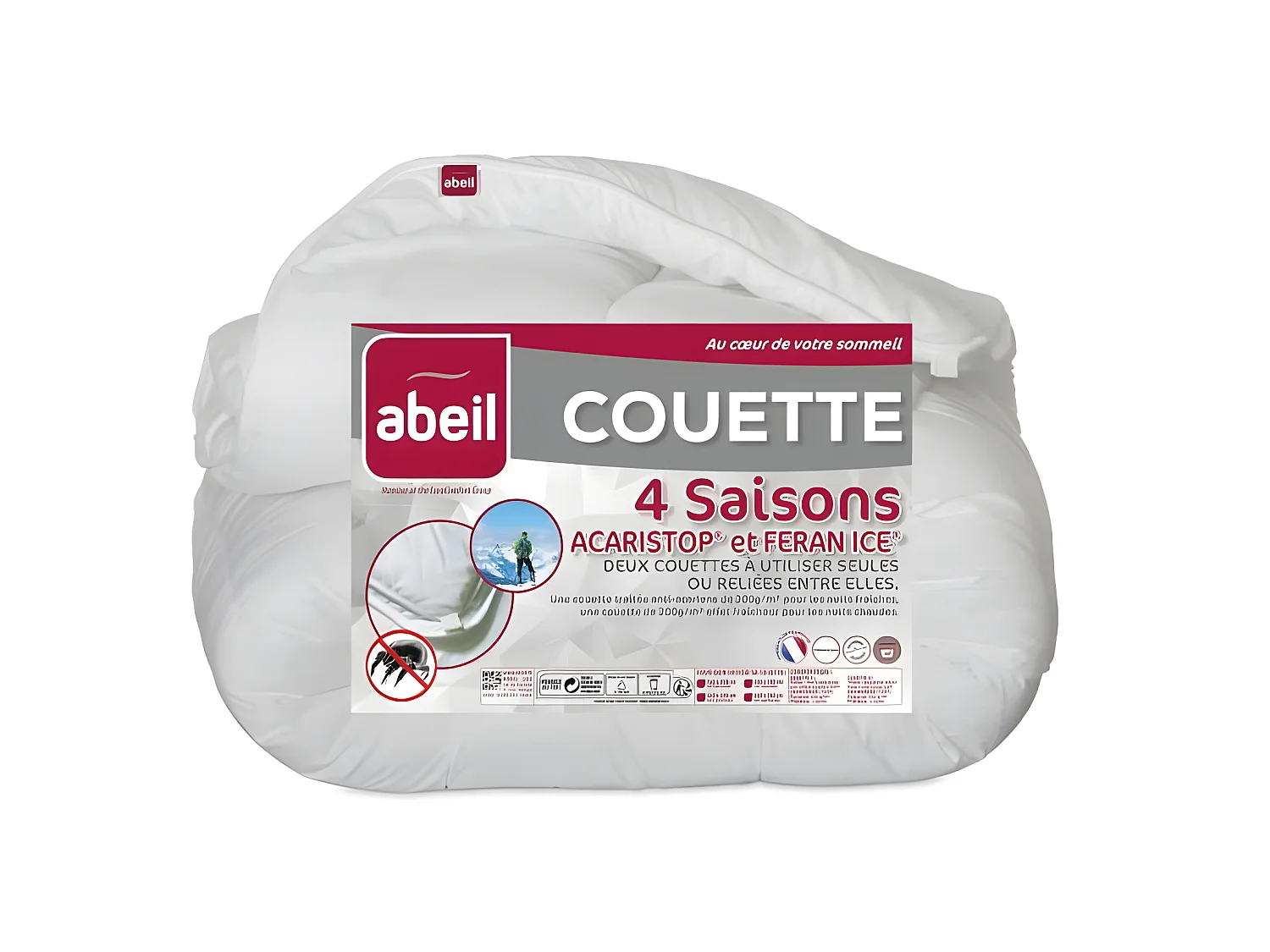 Bettdecke 4 Jahreszeiten ANTI-MILBEN 220x240cm Abeil Feran Ice + Acaristop