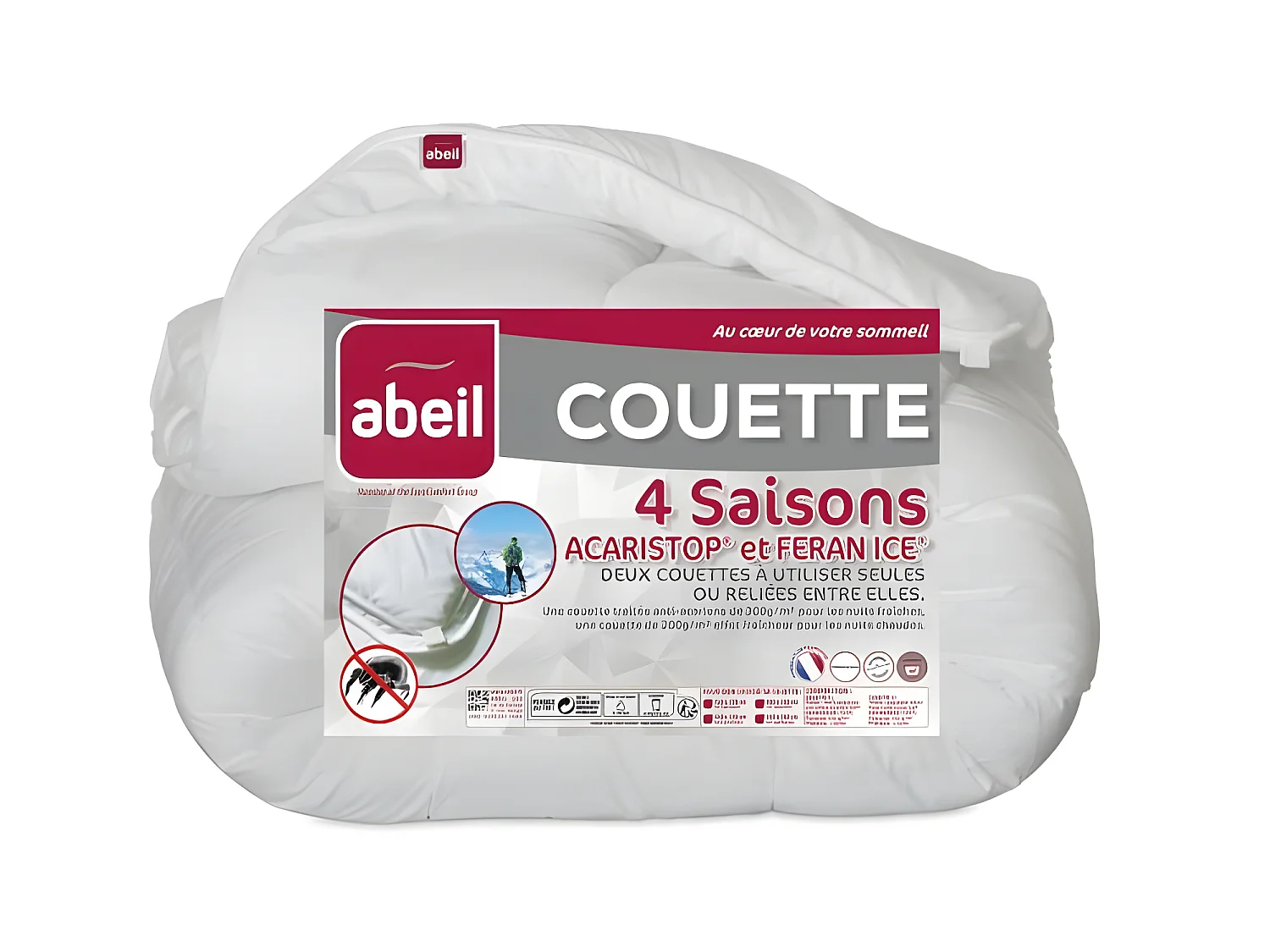 Bettdecke 4 Jahreszeiten ANTI-MILBEN 220x240cm Abeil Feran Ice + Acaristop