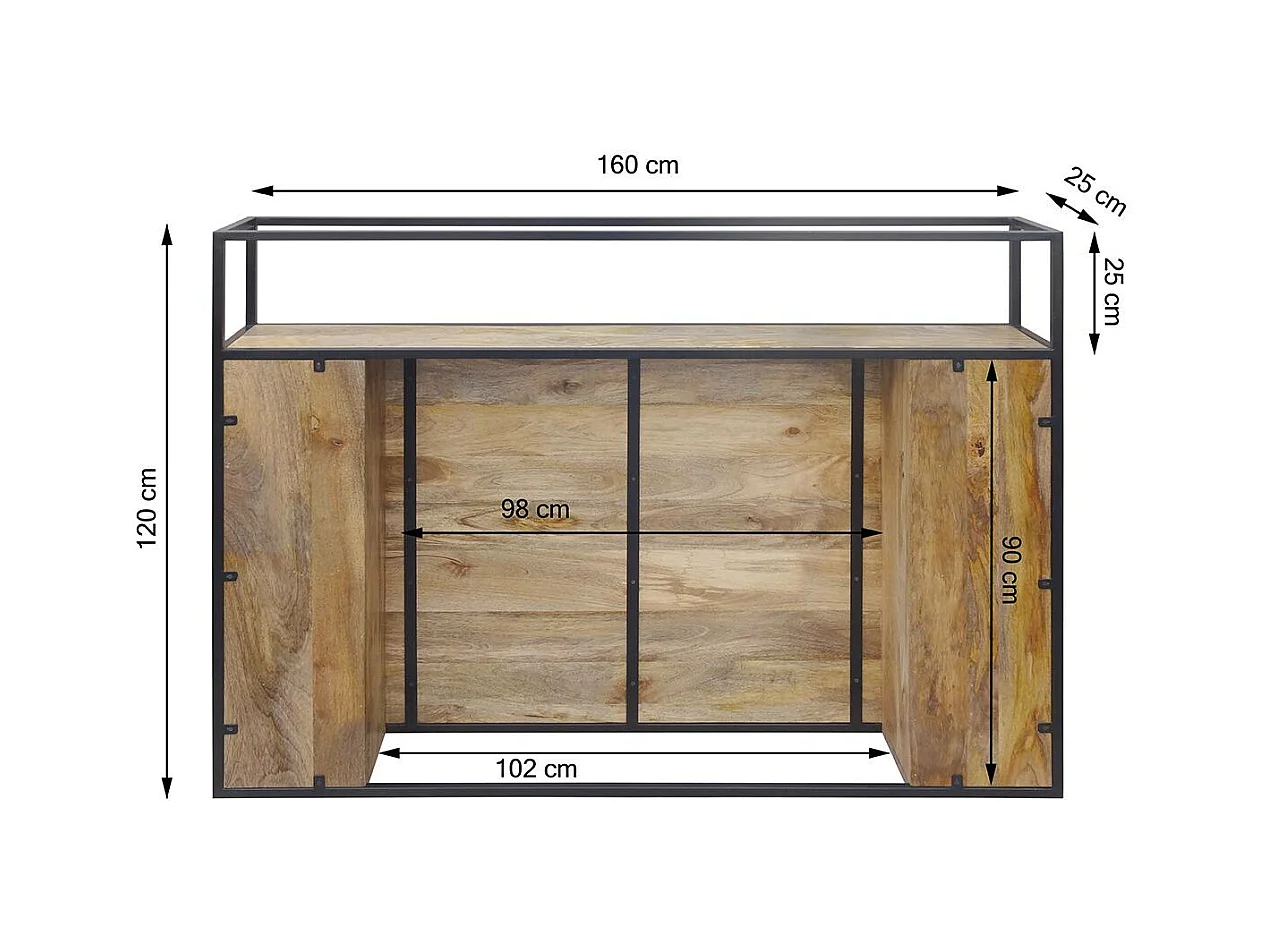 Tête de lit en bois de manguier 160 cm Armelle