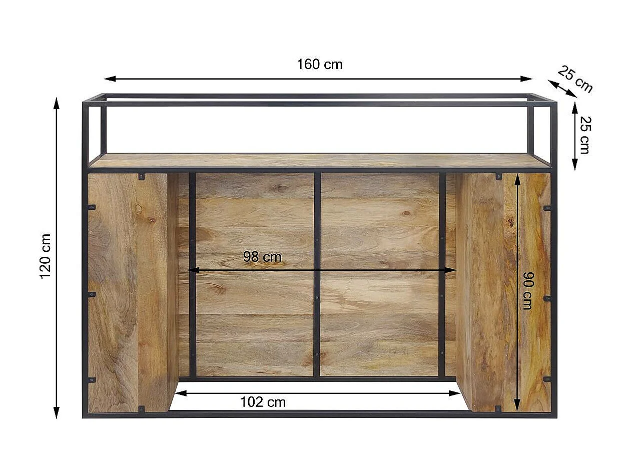 Tête de lit en bois de manguier 160 cm Armelle