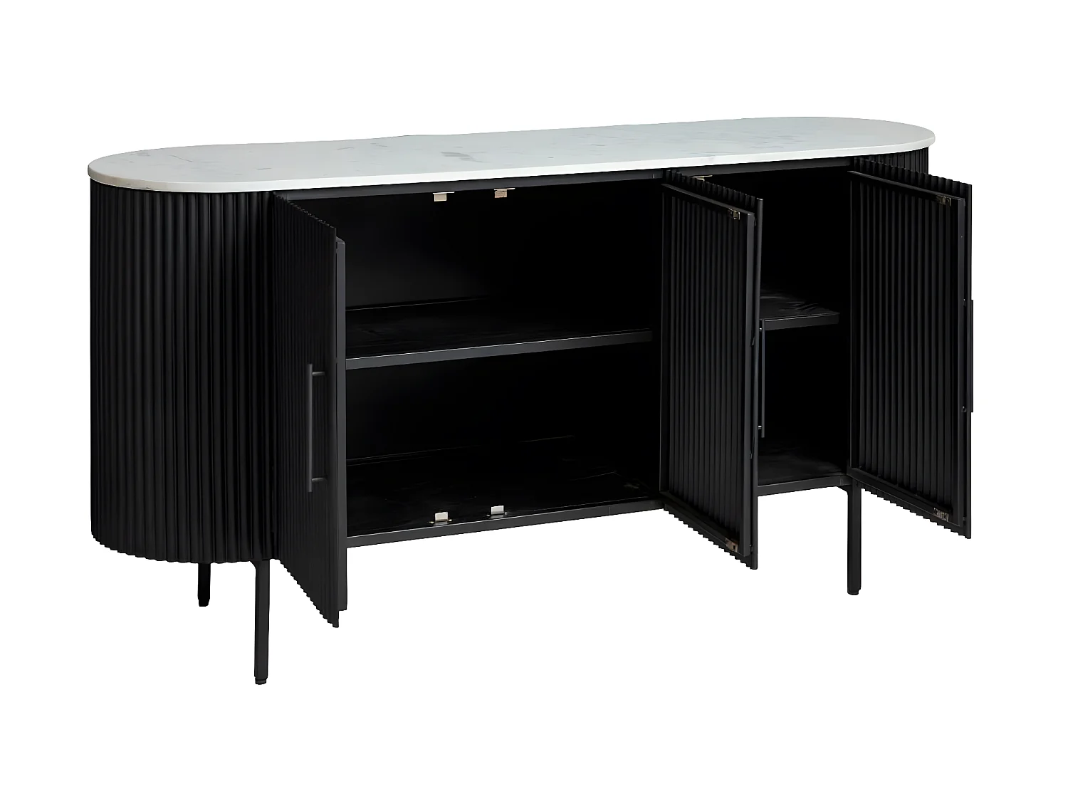 Buffet en métal et marbre blanc Mona