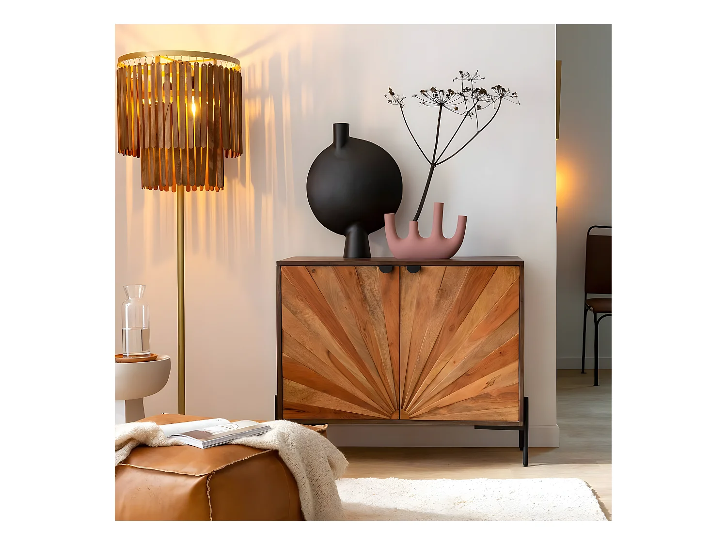 Petit buffet en bois d'acacia Elvira