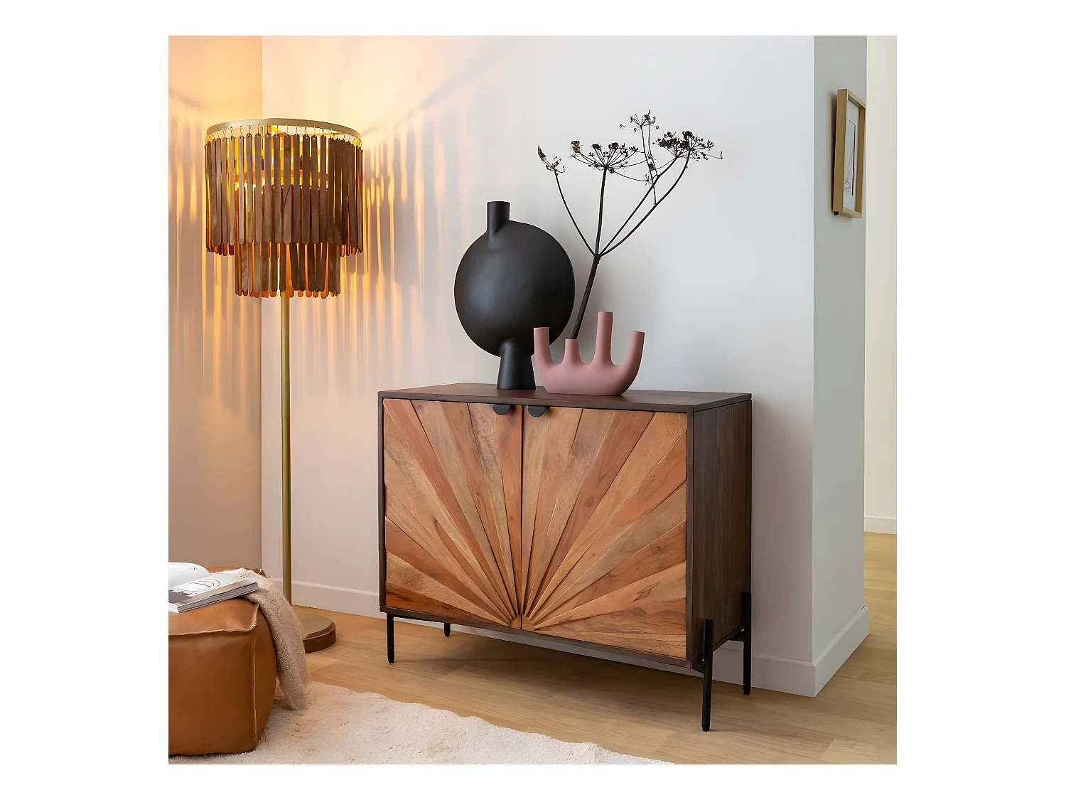 Petit buffet en bois d'acacia Elvira