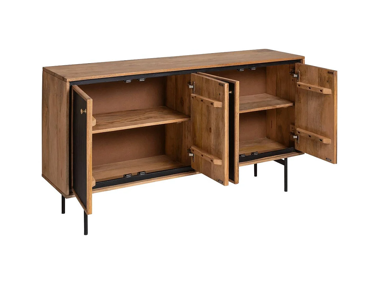 Buffet de madera de mango Léandro - Mueble funcional para hogar y oficina