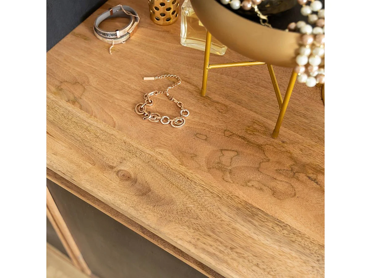 Buffet de madera de mango Léandro - Mueble funcional para hogar y oficina