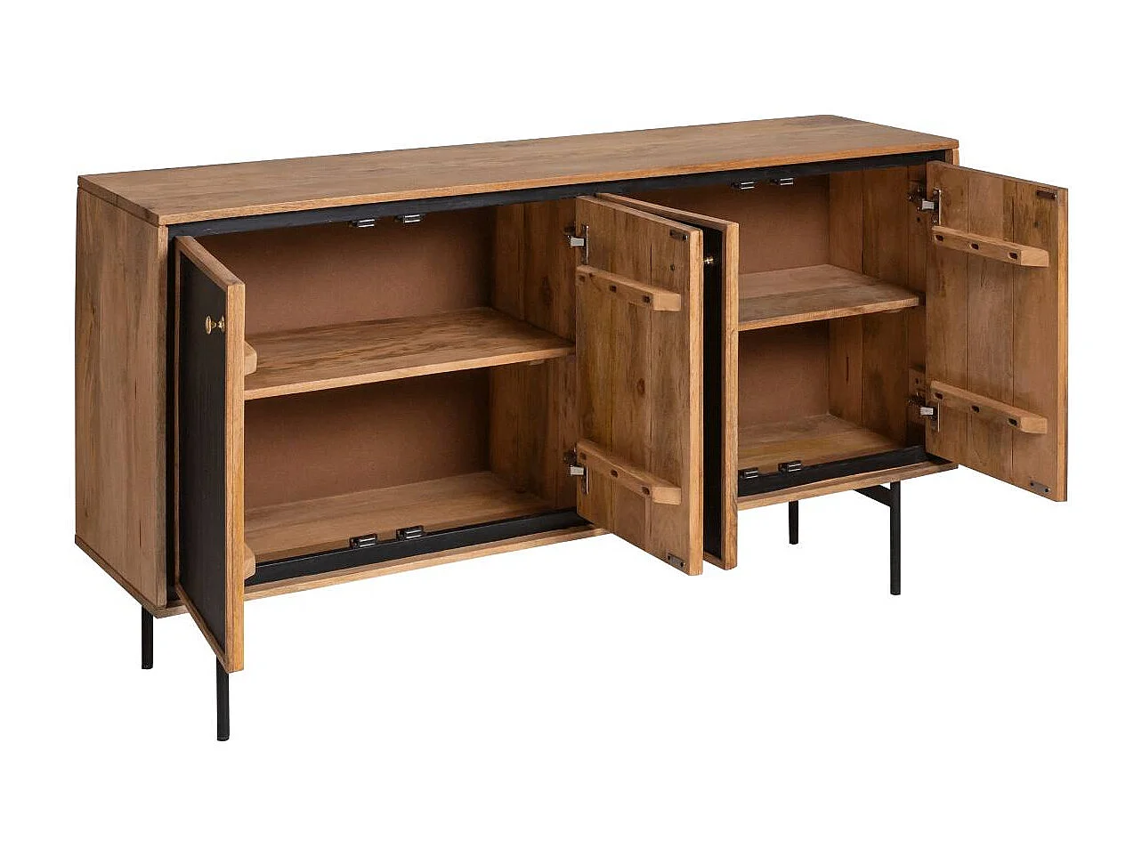 Buffet de madera de mango Léandro - Mueble funcional para hogar y oficina