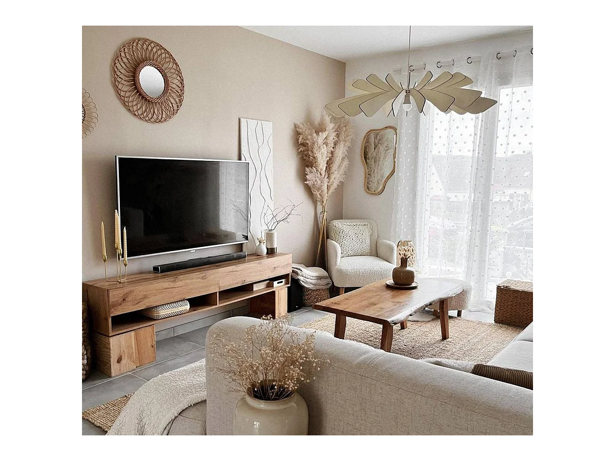 Table basse en bois d'acacia Tree