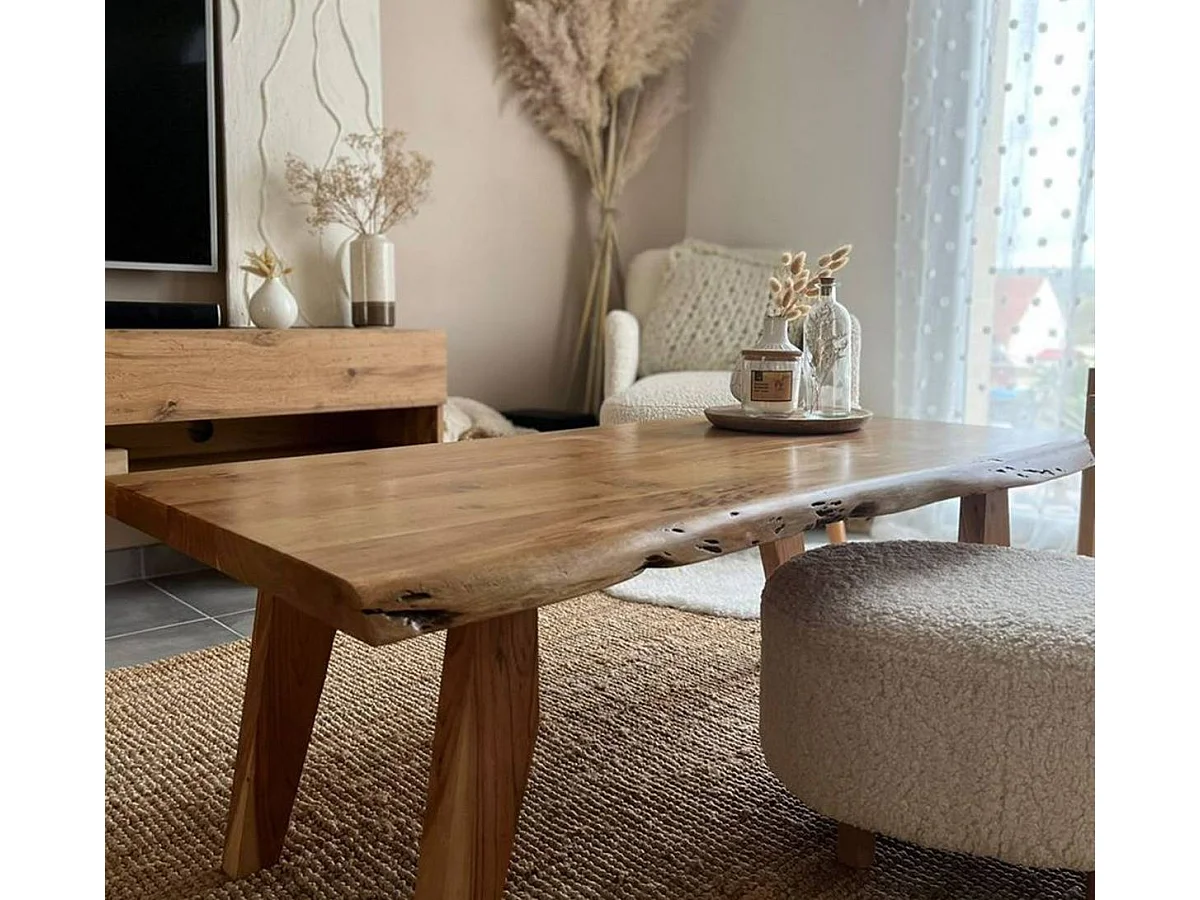 Mesa de centro de madera de acacia Tree con almacenamiento - Estilo escandinavo