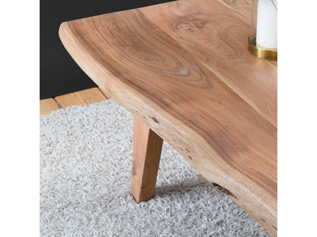 Mesa de centro de madera de acacia Tree con almacenamiento - Estilo escandinavo