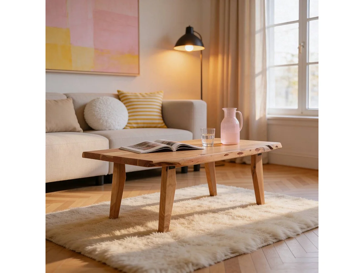 Table basse en bois d'acacia Loriane
