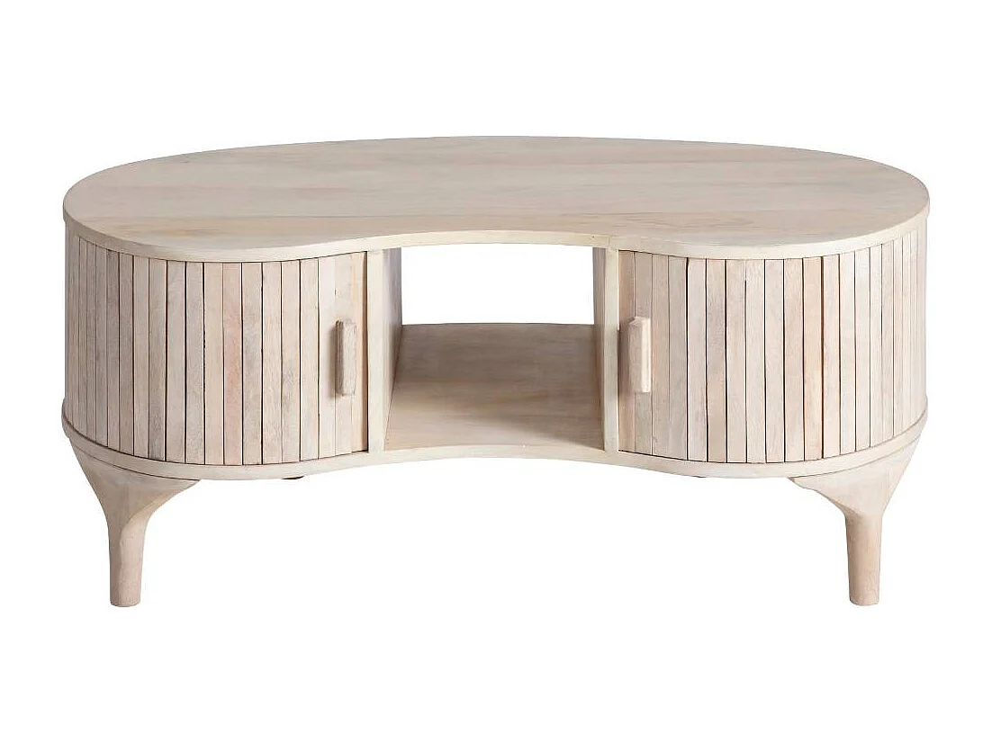 Mesa de centro de madera de mango Macha con almacenamiento - Minimalista y sofisticada