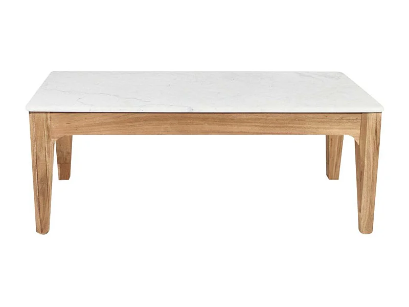 Table basse en bois de manguier et marbre Arthuro
