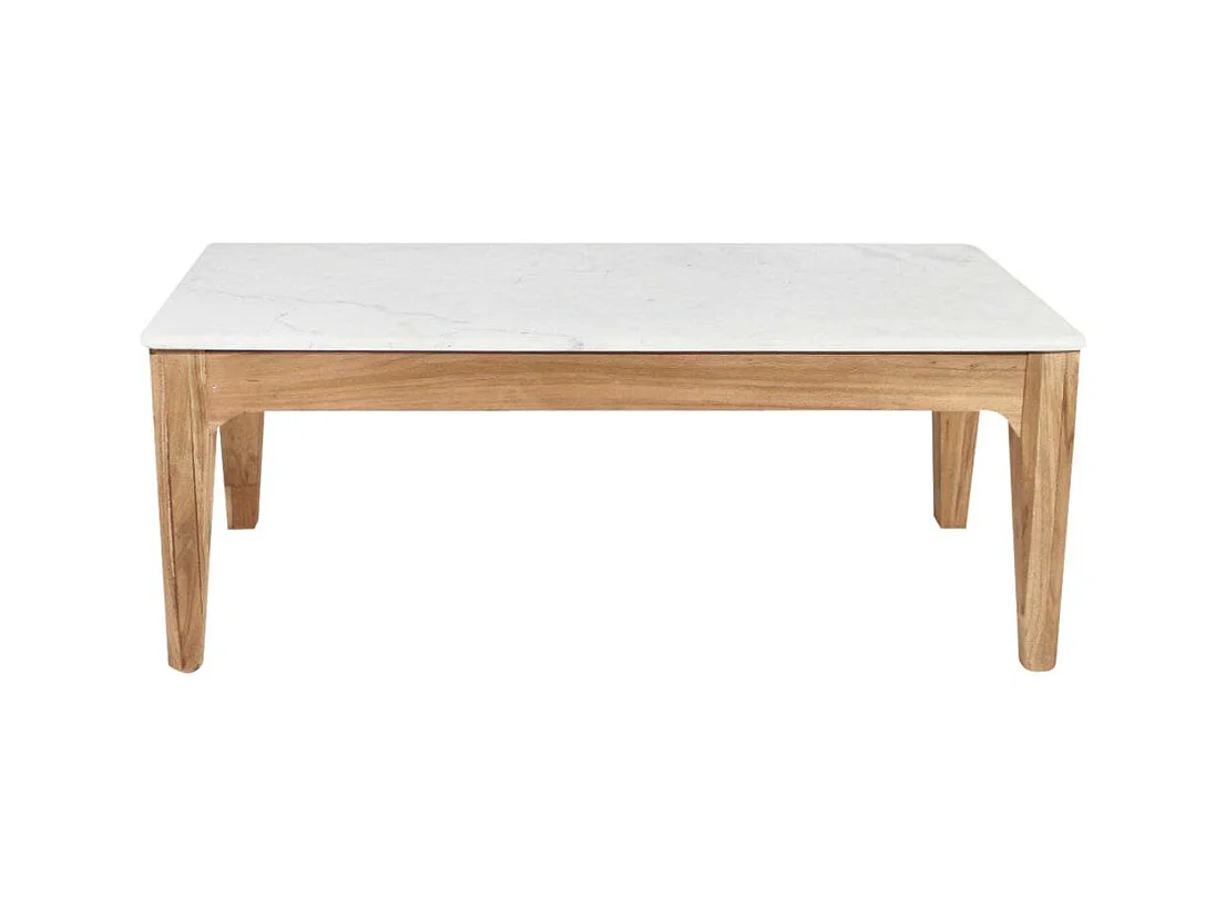 Table basse en bois de manguier et marbre Arthuro