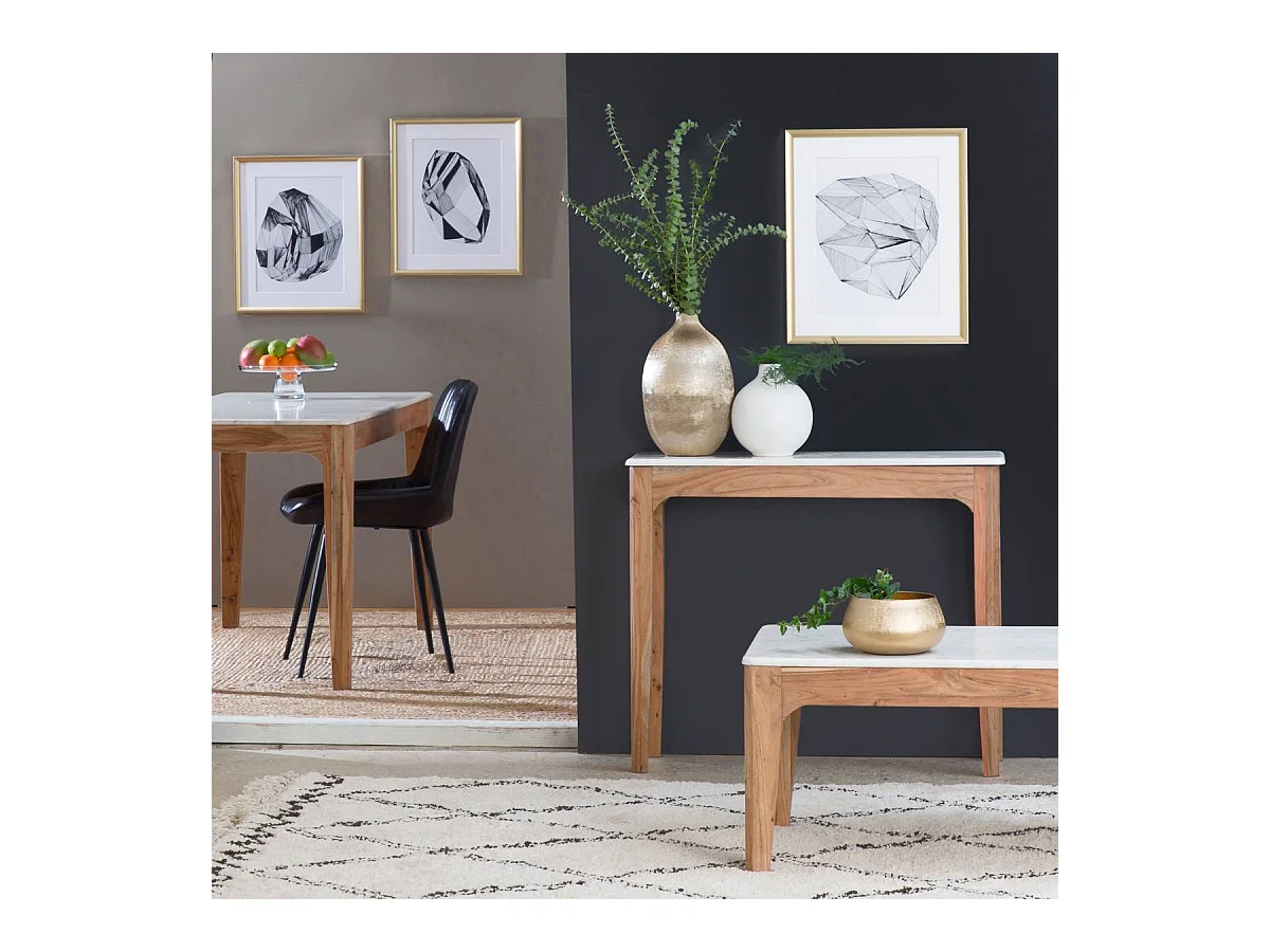 Mesa de centro de madera de mango Arthuro con almacenamiento integrado - Estilo escandinavo