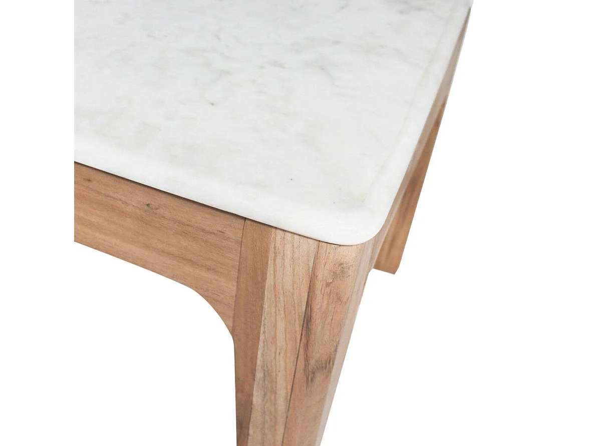 Table basse en bois de manguier et marbre Arthuro