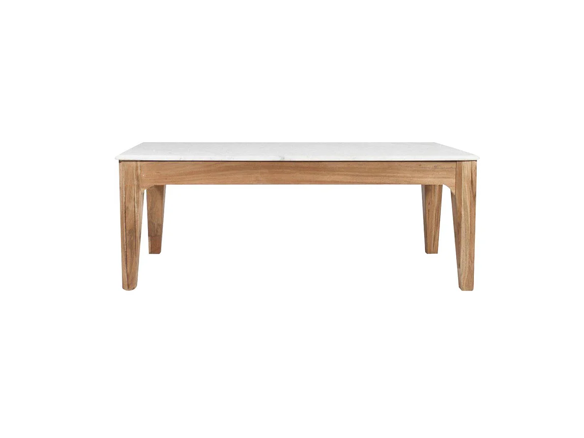 Table basse en bois de manguier et marbre Arthuro