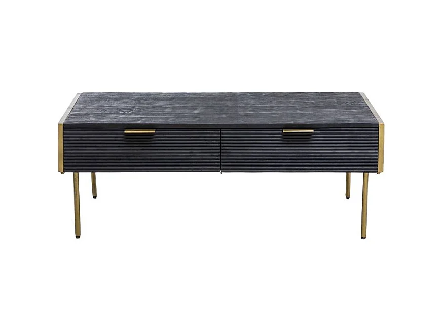 Table basse en bois de manguier et métal doré Ange