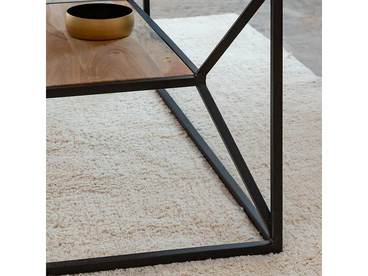 Table basse à  double plateau en bois d'acacia Flavia