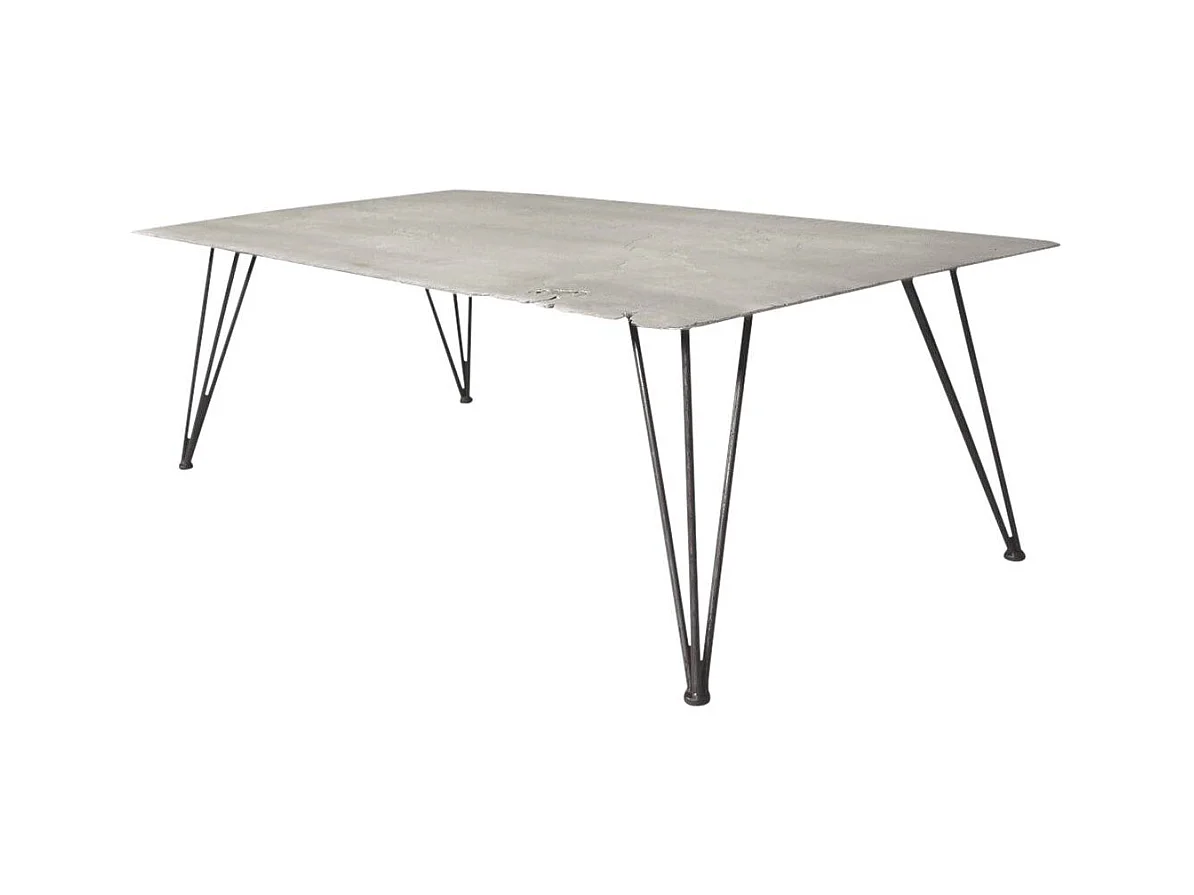 Table basse en ciment et métal Grey