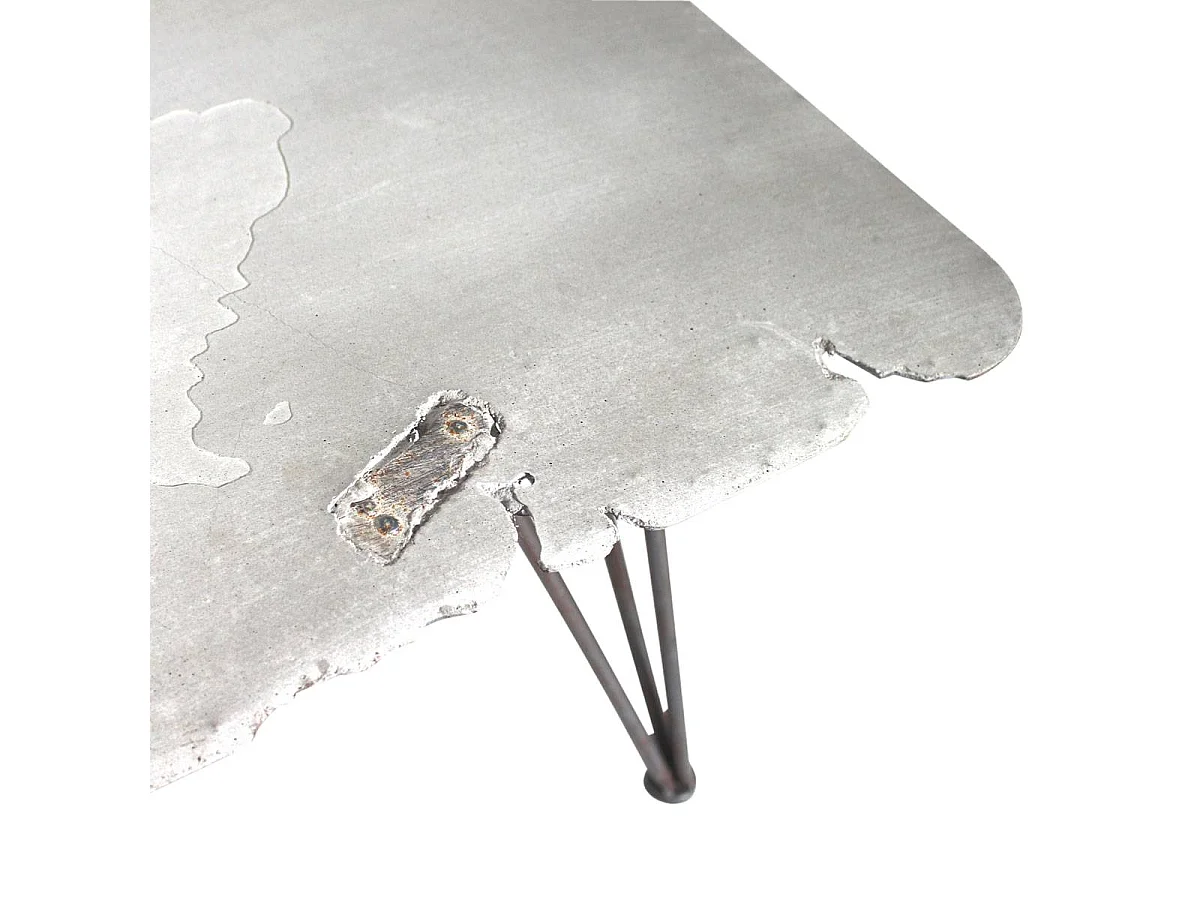 Table basse en ciment et métal Grey