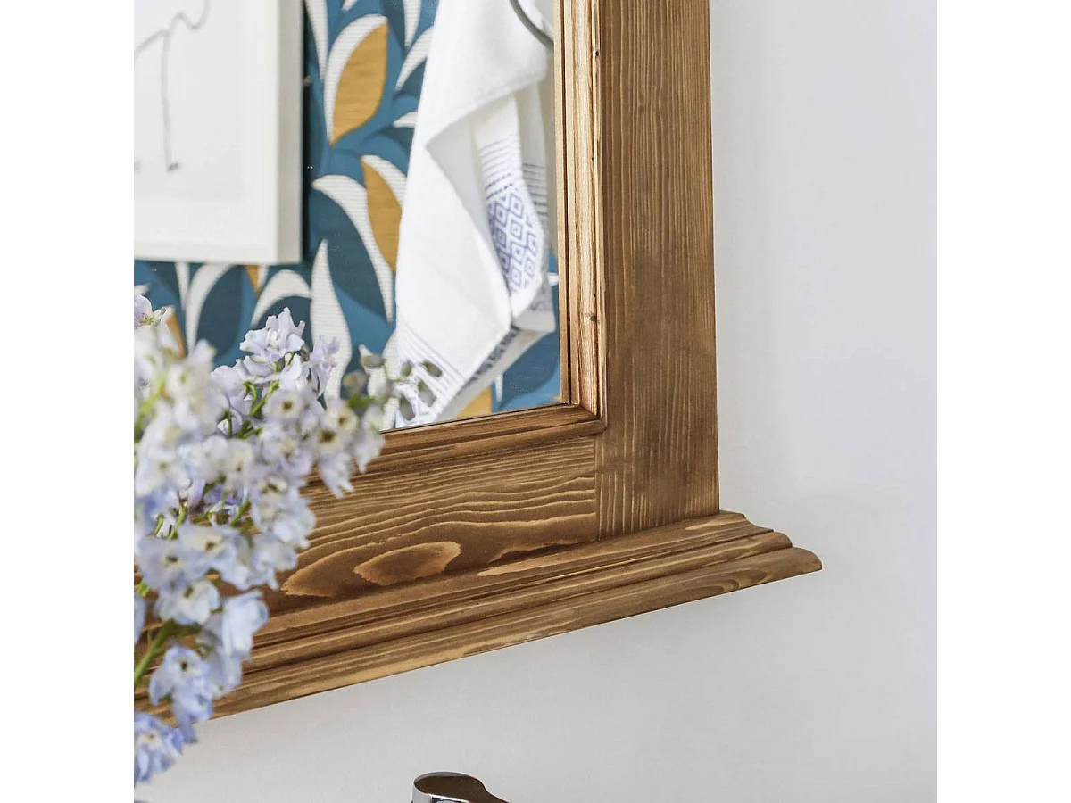 Miroir en bois de pin ciré miel Manel