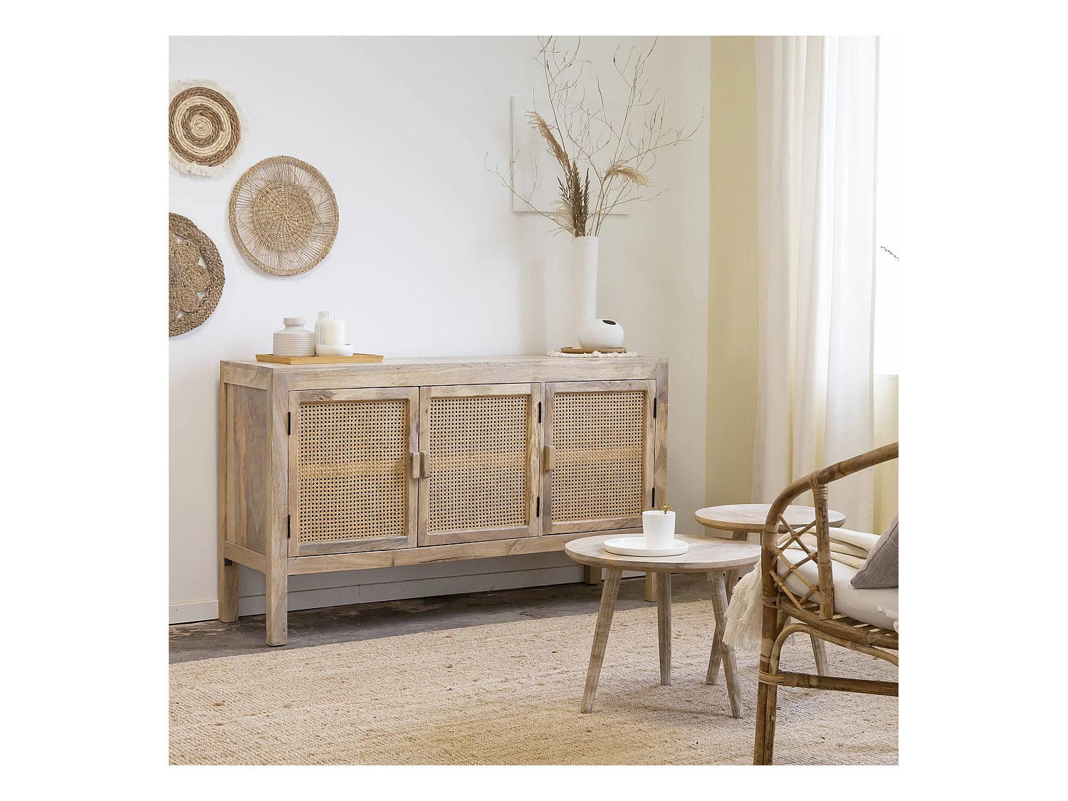 Table basse gigogne en bois de manguier Mykonos