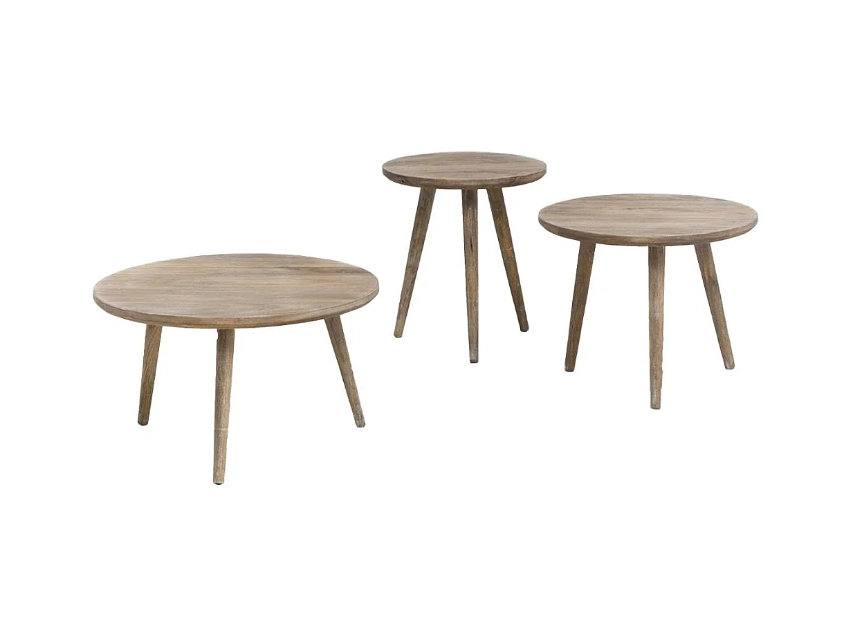 Table basse gigogne en bois de manguier Mykonos