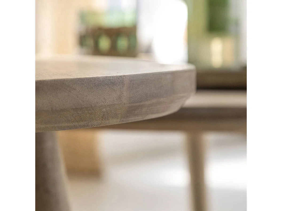 Conjunto de 3 mesas auxiliares nido de madera de mango Mykonos con almacenamiento