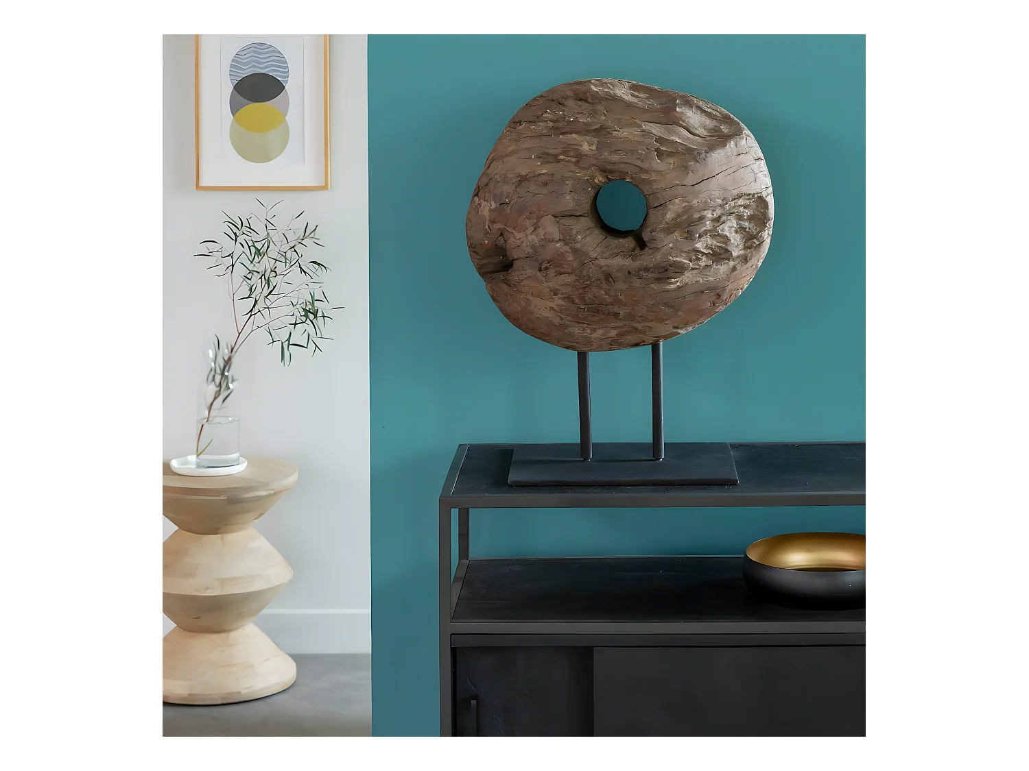 Sculpture en bois et métal Fannie