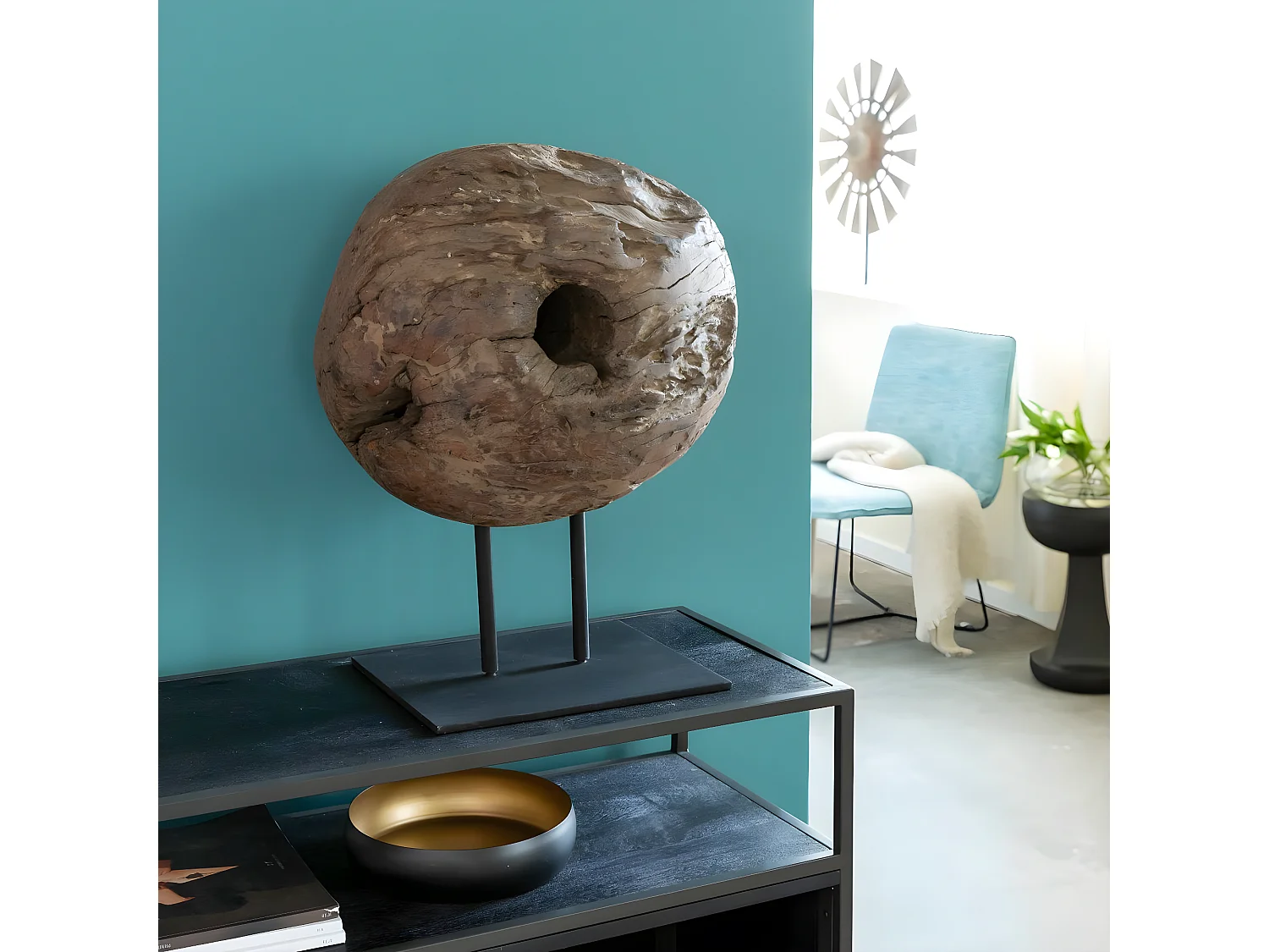 Sculpture en bois et métal Fannie