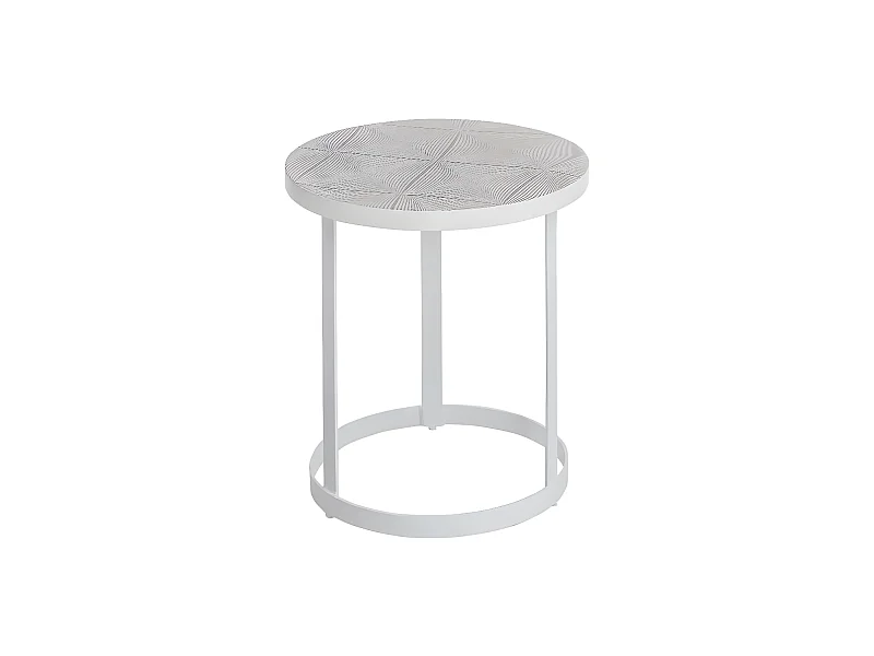 Mesa auxiliar de metal Gwen blanca para sala de estar