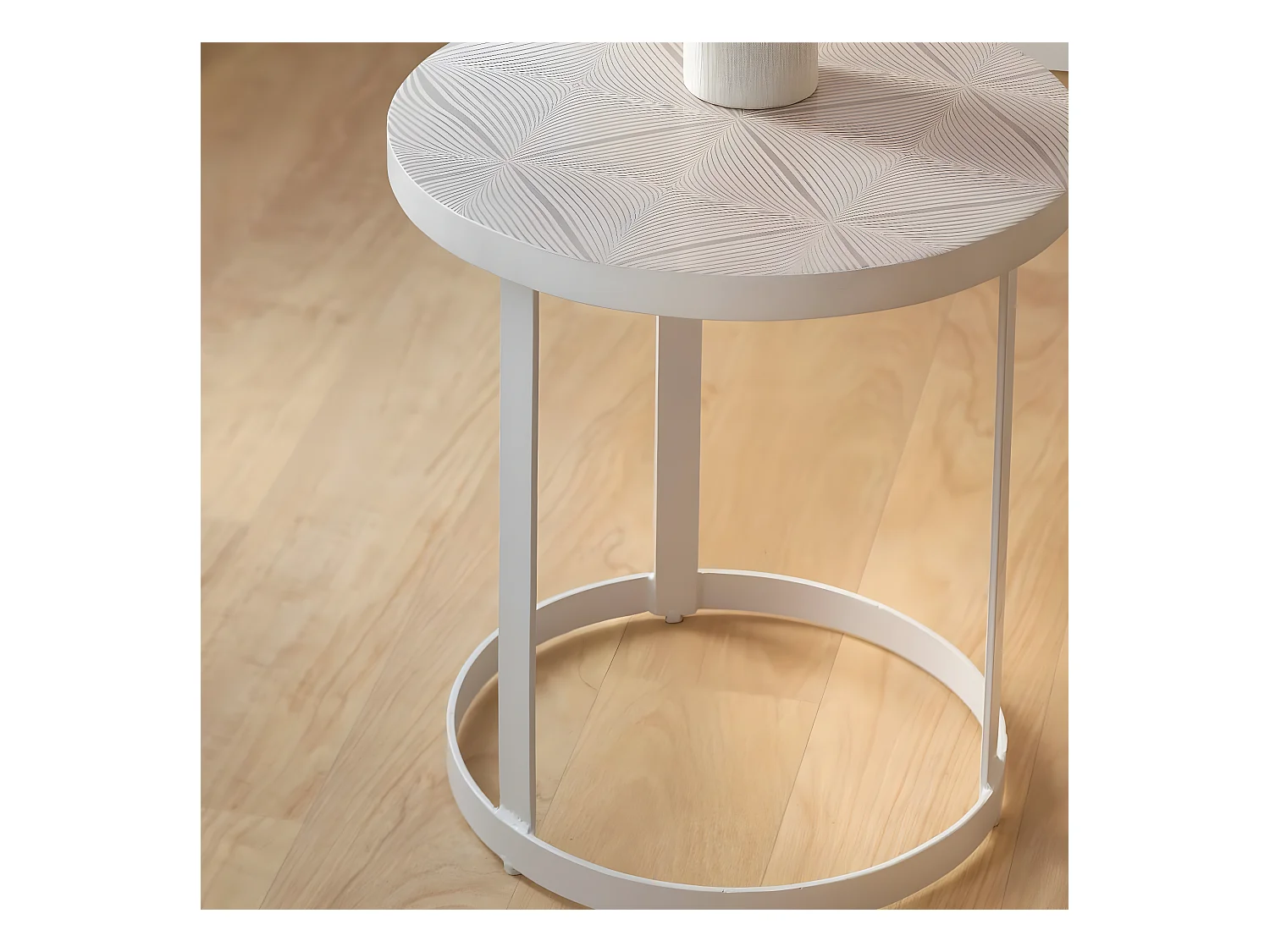 Bout de canapé en métal blanc Gwen