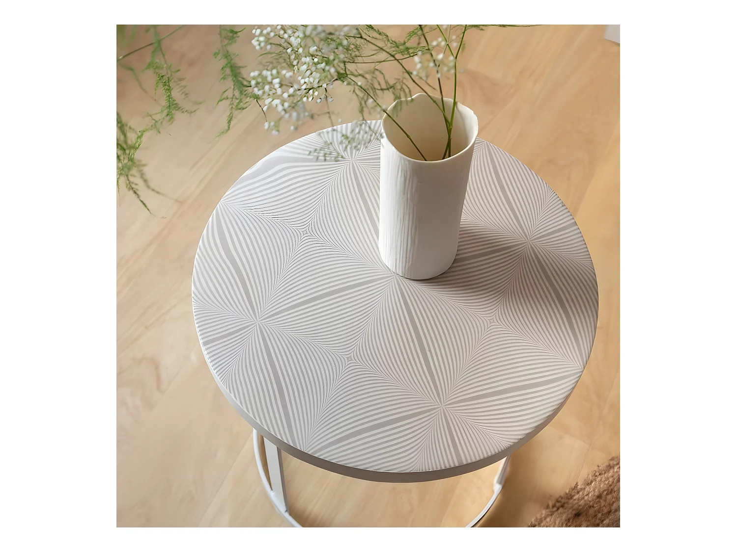 Bout de canapé en métal blanc Gwen