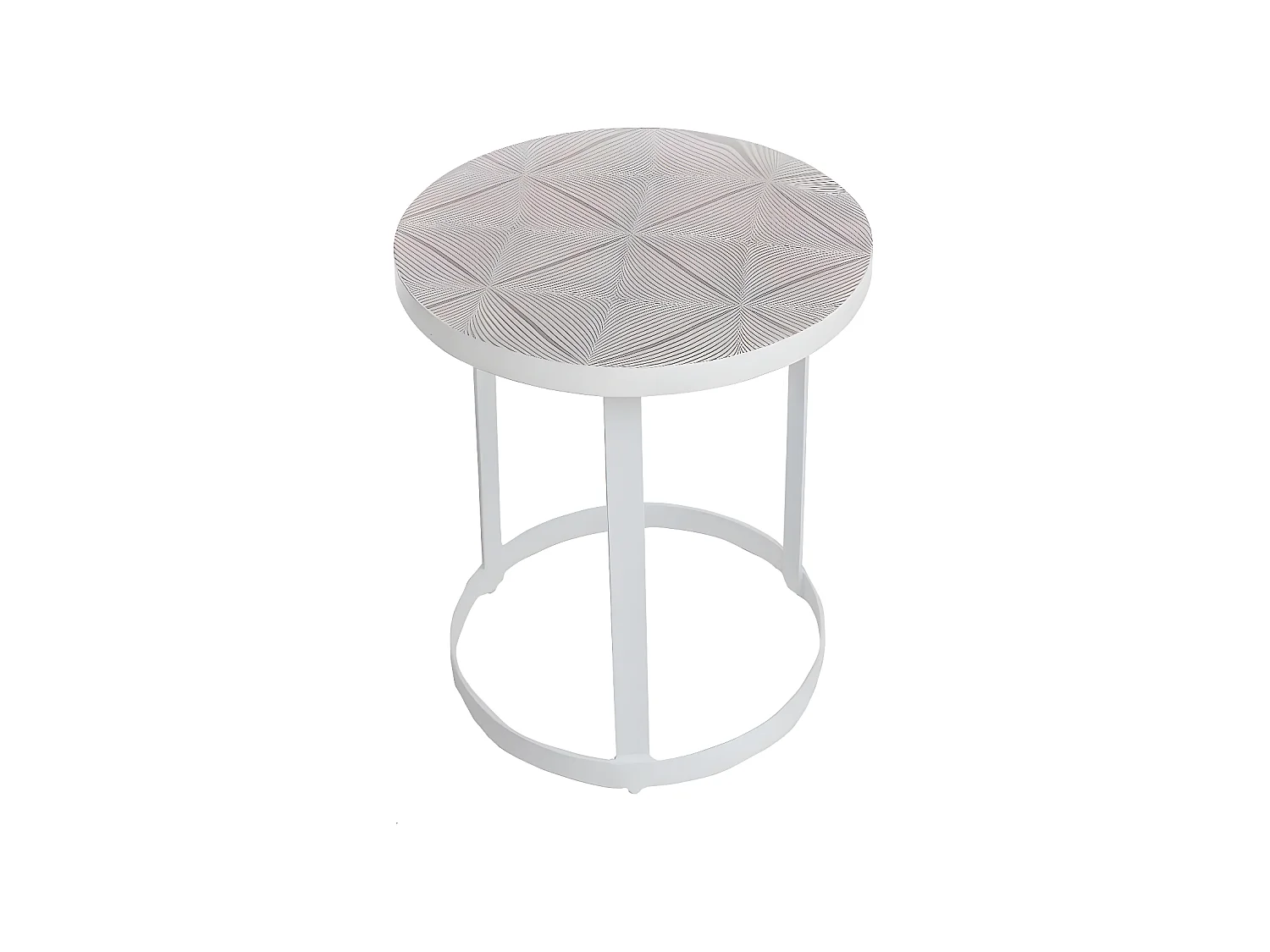 Bout de canapé en métal blanc Gwen