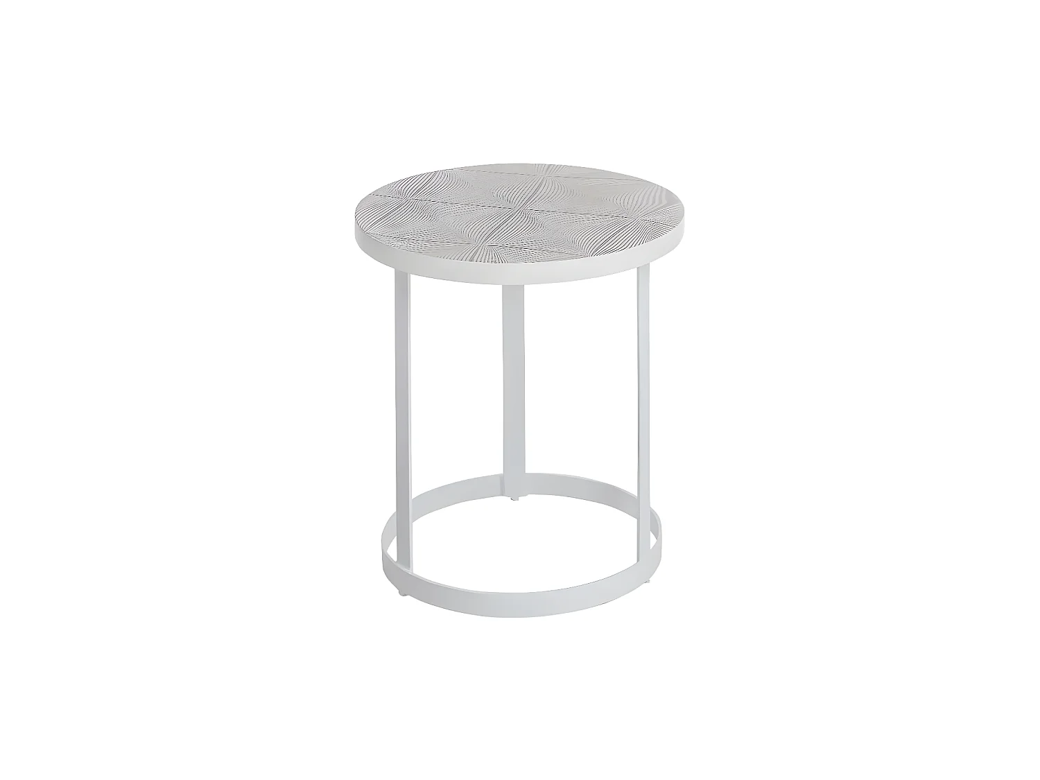 Mesa auxiliar de metal Gwen blanca para sala de estar