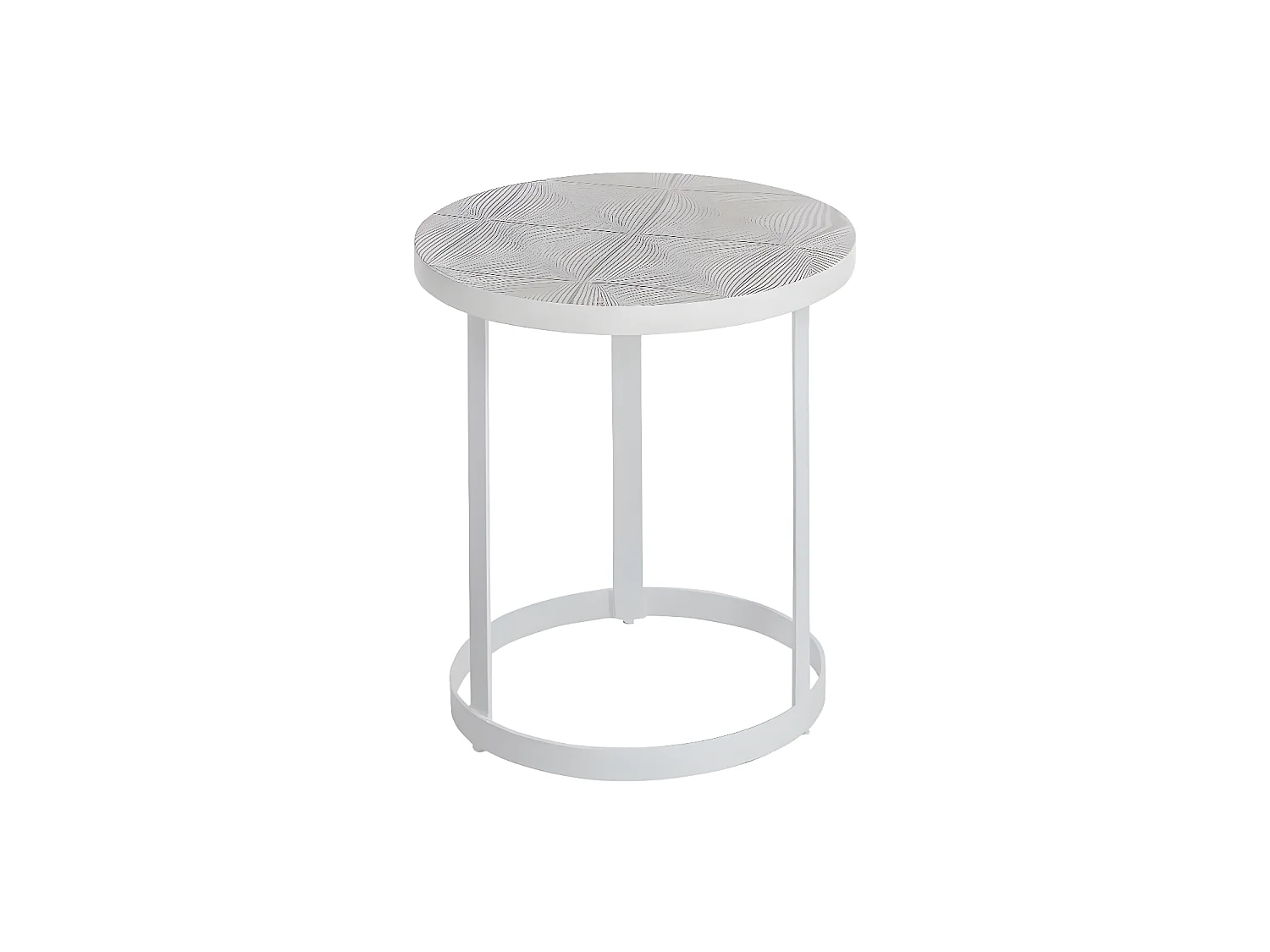 Mesa auxiliar de metal Gwen blanca para sala de estar