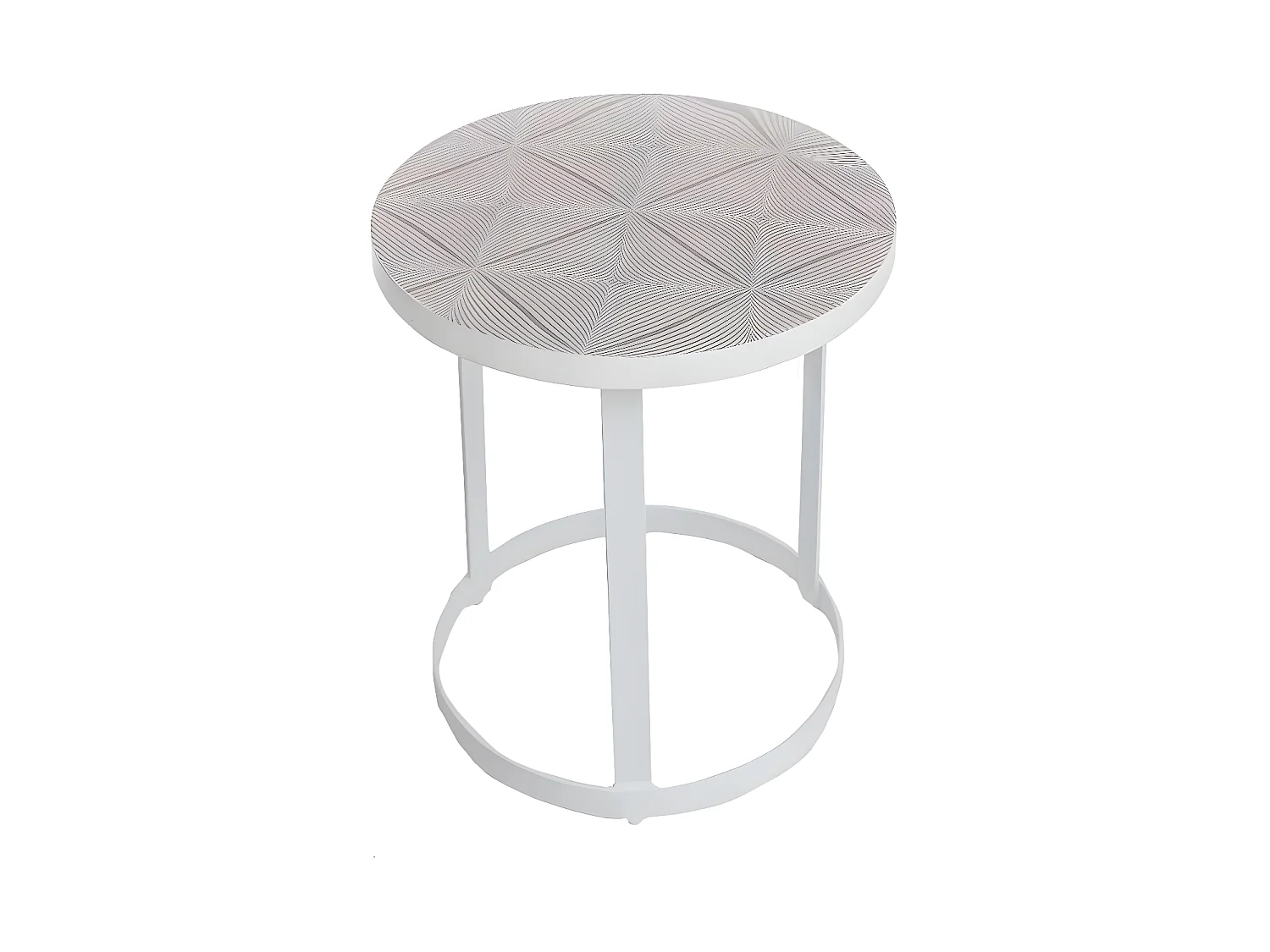 Mesa auxiliar de metal Gwen blanca para sala de estar