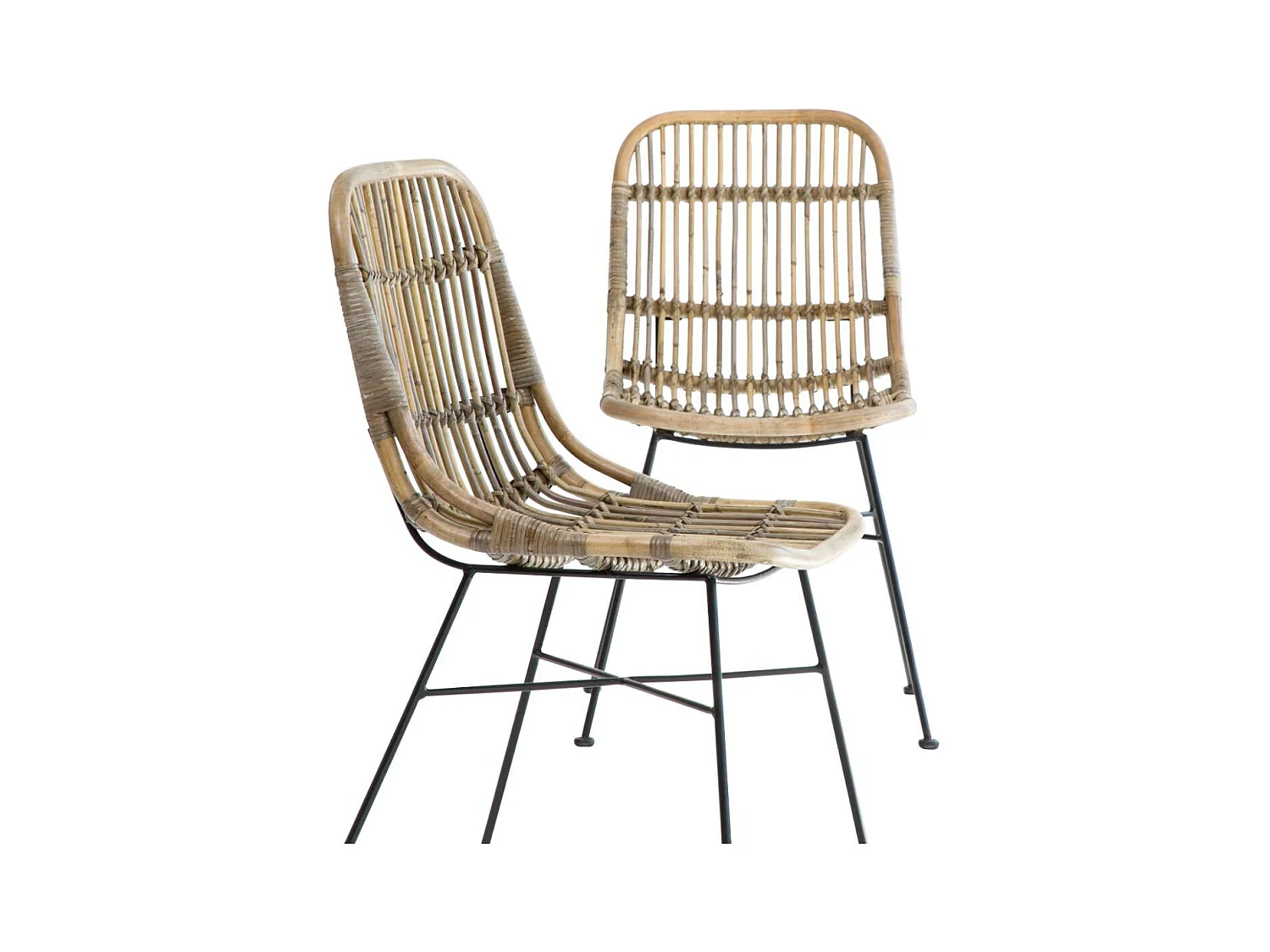 Chaise en rotin et métal Rattan (lot de 2)