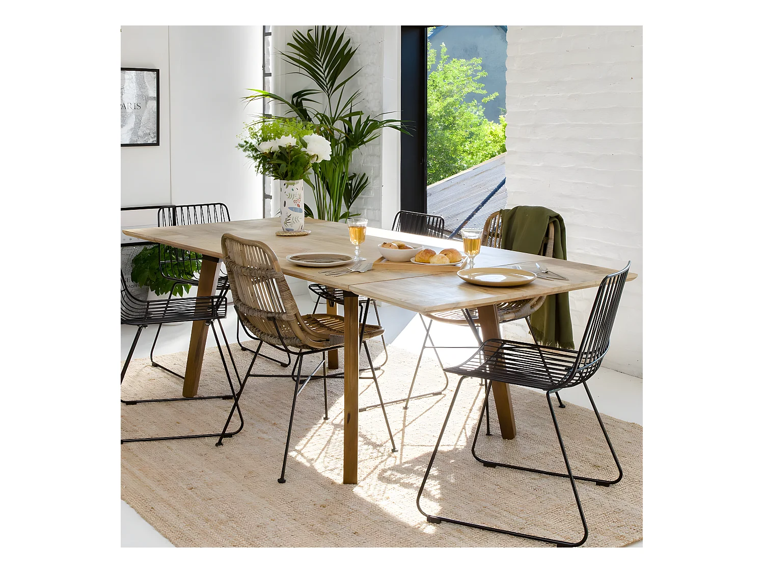 Chaise en rotin et métal Rattan (lot de 2)