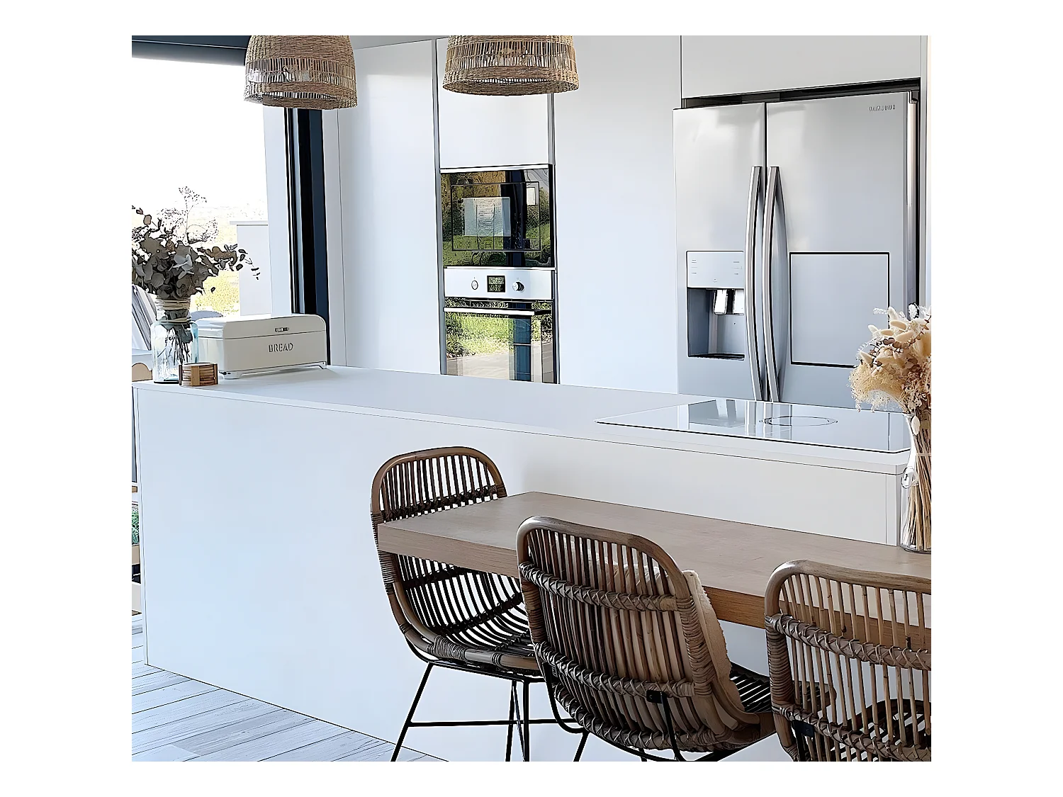 Chaise en rotin et métal Rattan (lot de 2)